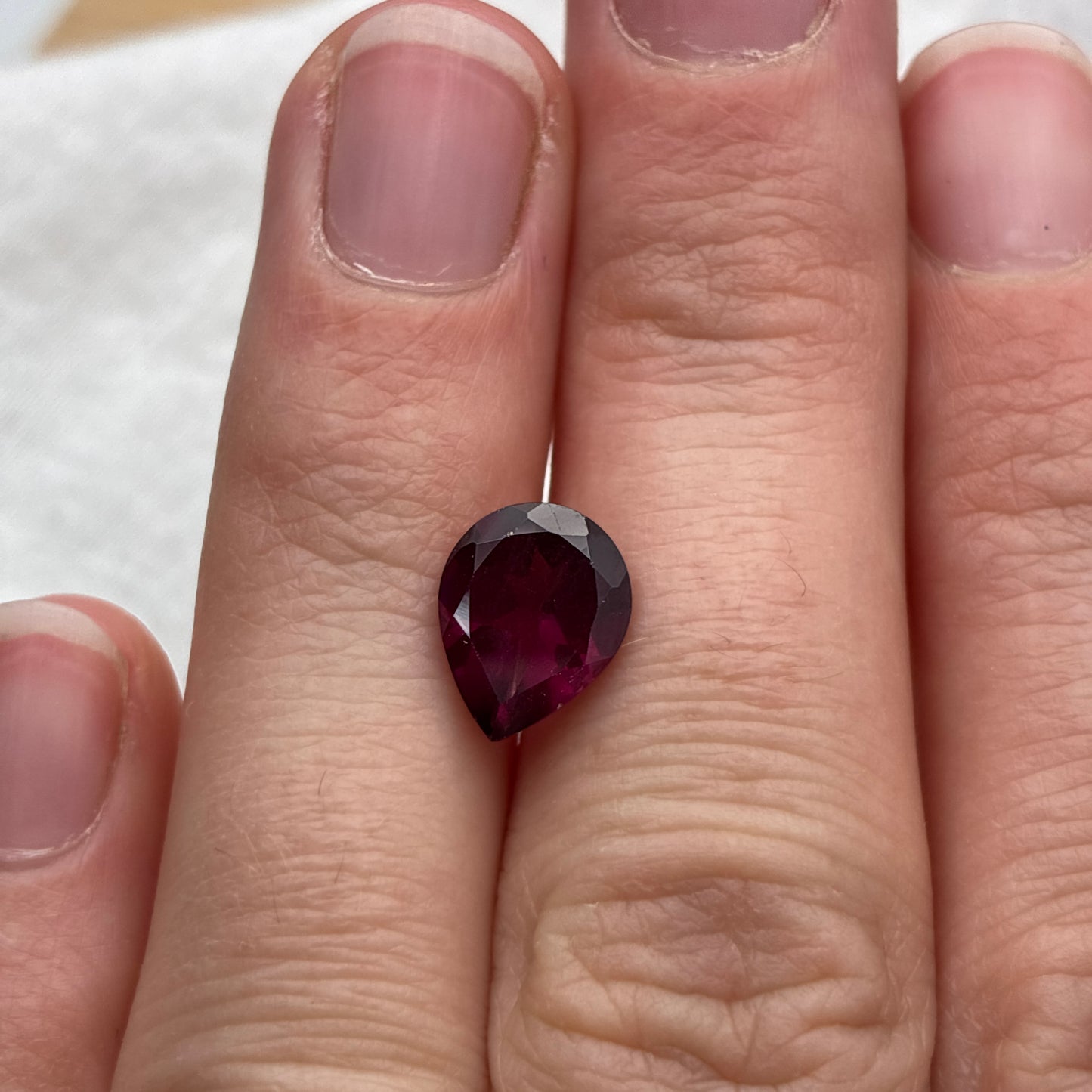 10x8mm Purple Rhodolite Garnet 2.64 carat Pear Cut, Faceted Loose Gemstone