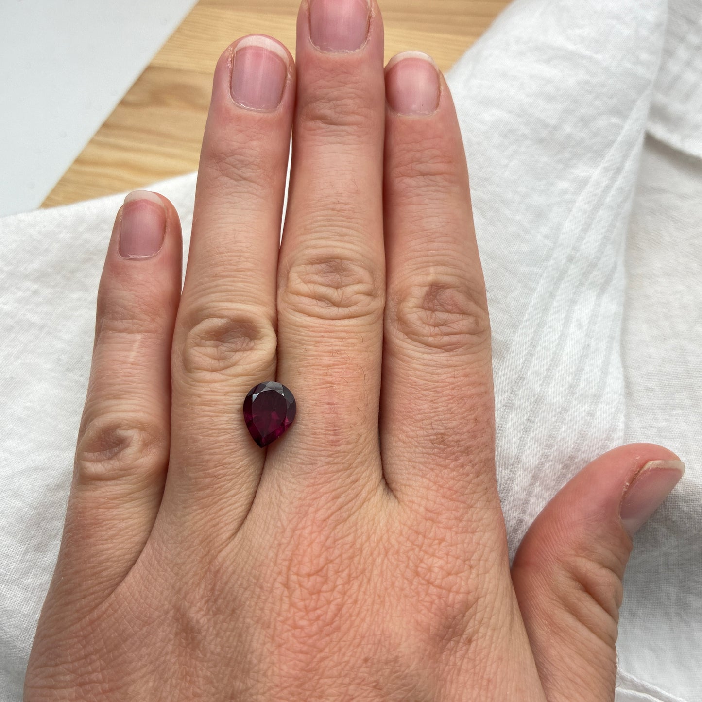 10x8mm Purple Rhodolite Garnet 2.64 carat Pear Cut, Faceted Loose Gemstone