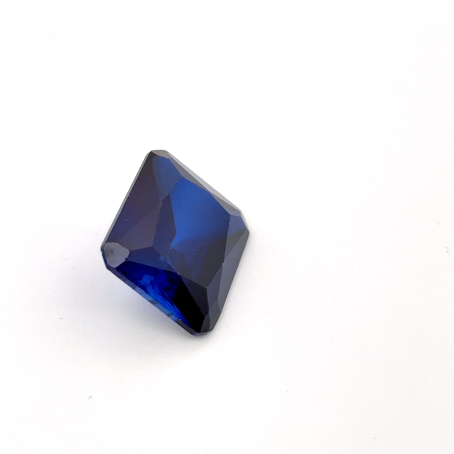 13x11mm Dark Blue Lab Sapphire 9 carat Radiant Emerald Cut, Faceted Loose Gemstone
