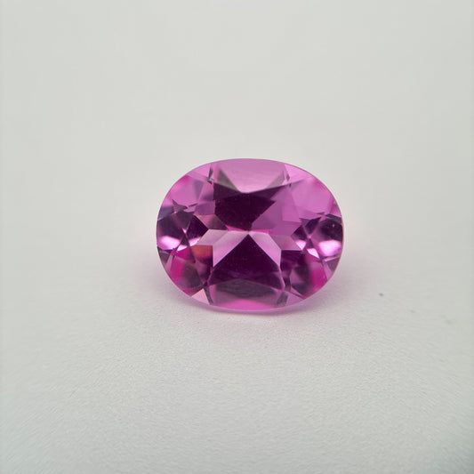 11x9mm Pink Lab Sapphire Oval Cut 4 Carat, Faceted Loose Gemstone