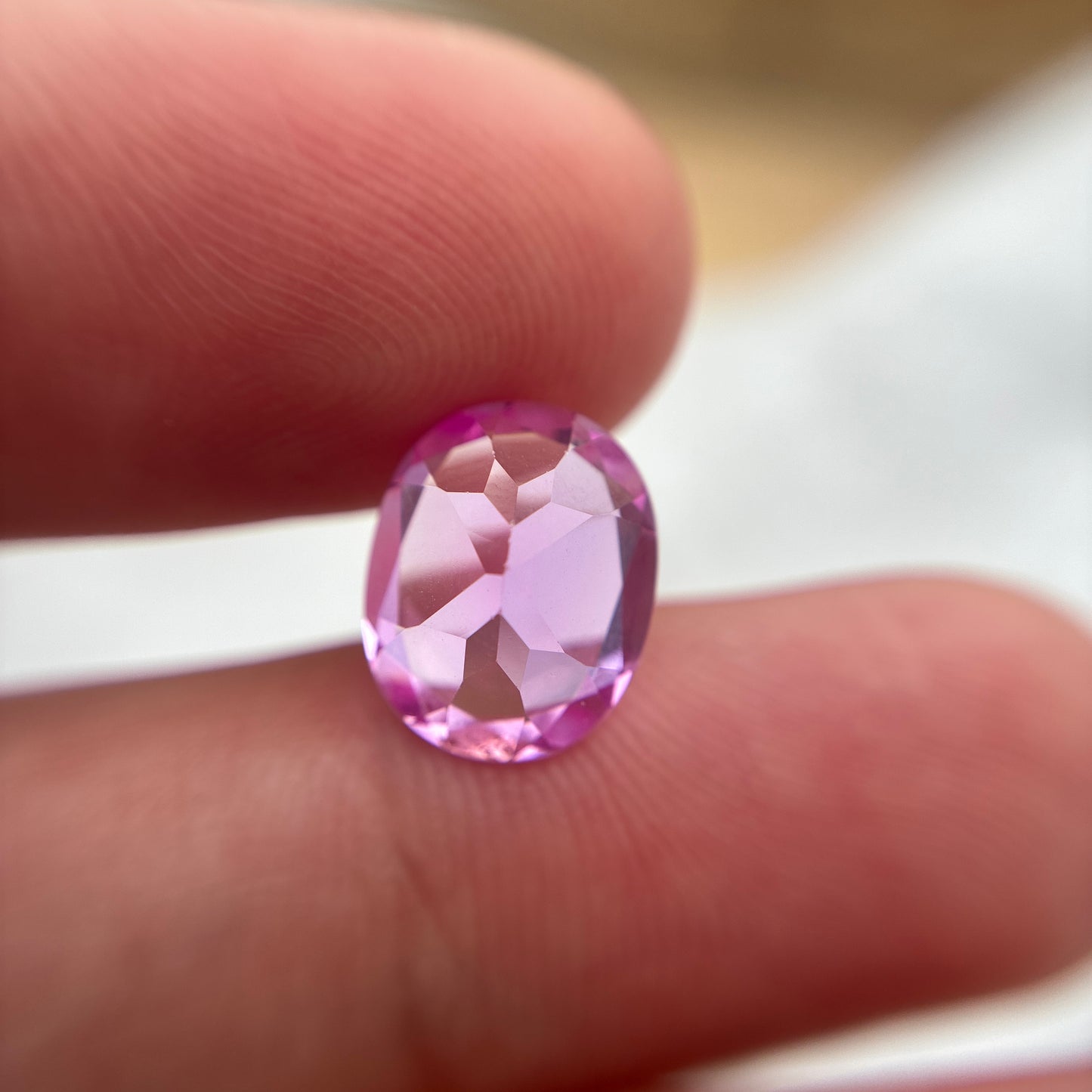 11x9mm Pink Lab Sapphire Oval Cut 4 Carat, Faceted Loose Gemstone