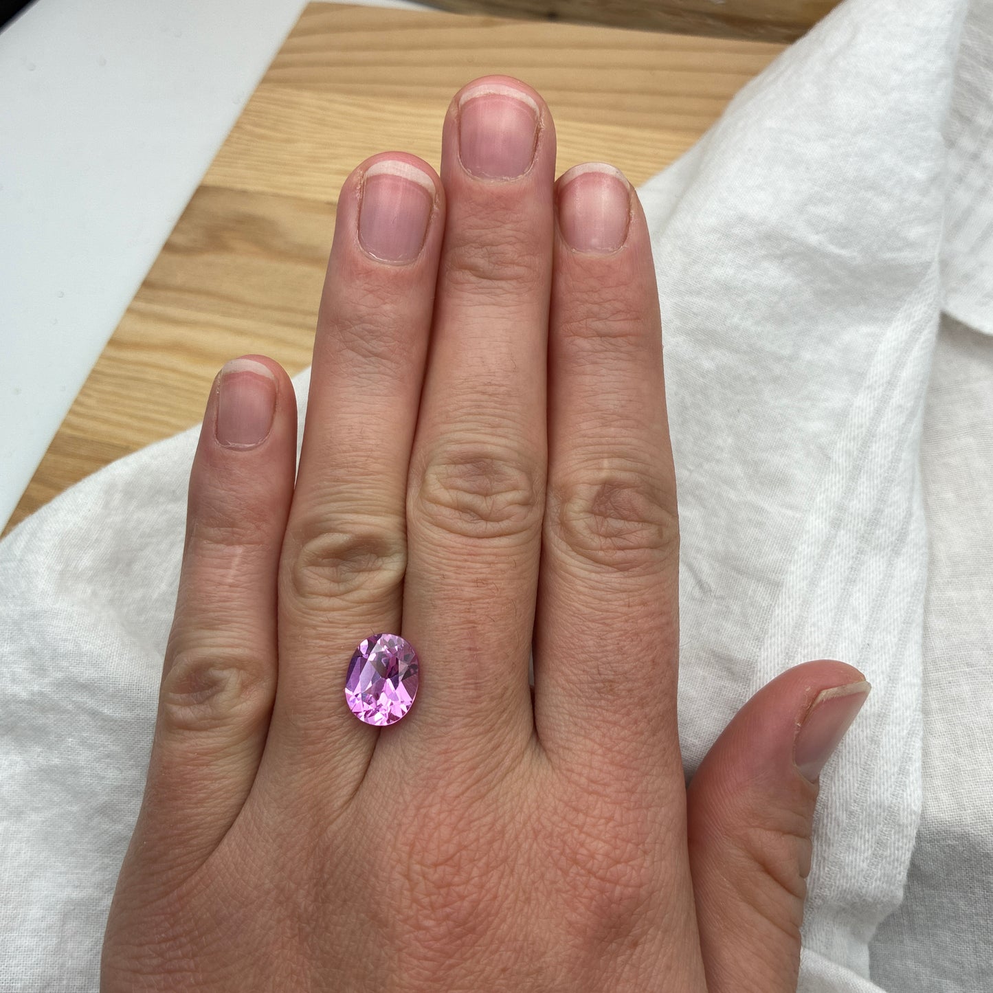 11x9mm Pink Lab Sapphire Oval Cut 4 Carat, Faceted Loose Gemstone