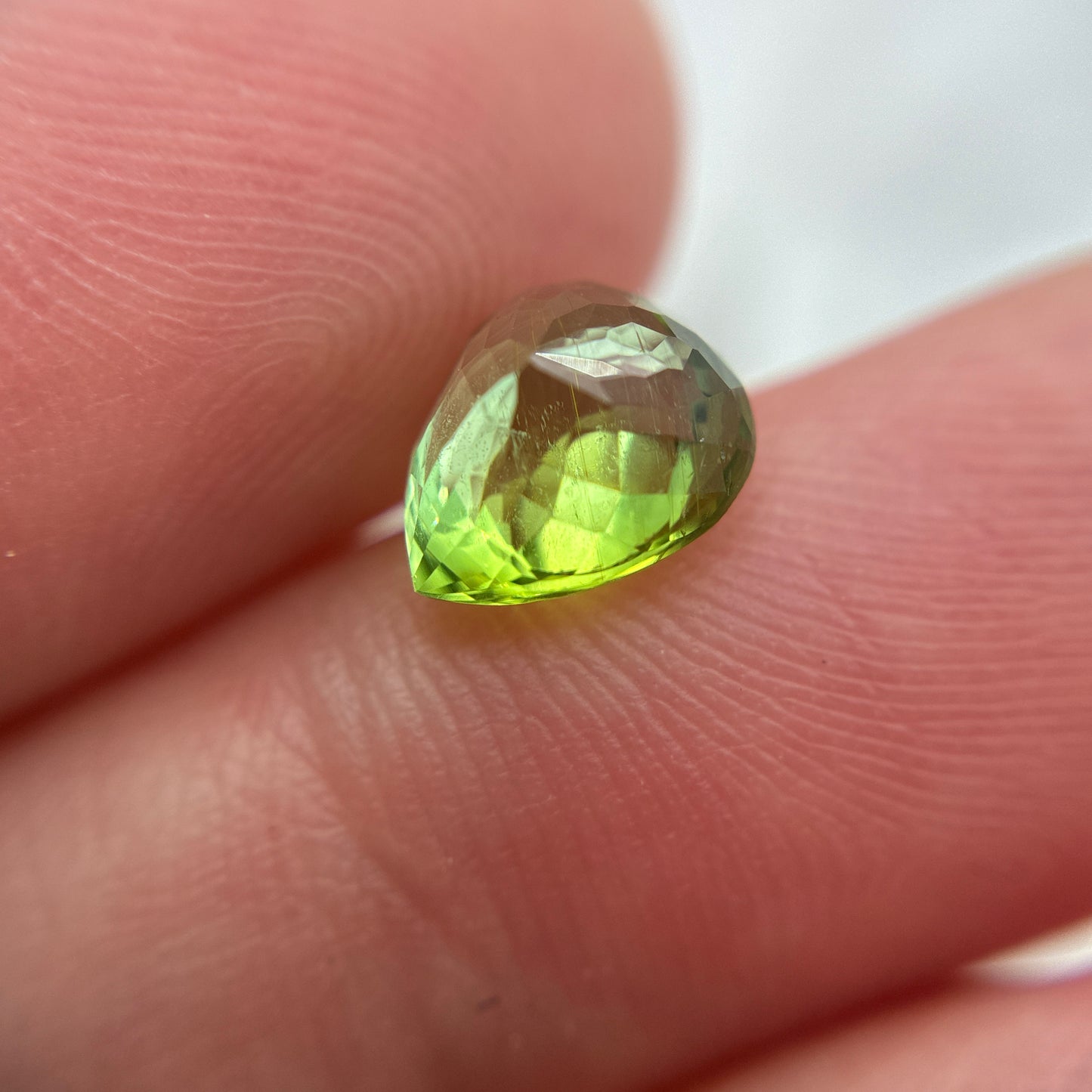 1.84ct Yellow-Green Tourmaline, 8.2x6.7mm Pear Cut