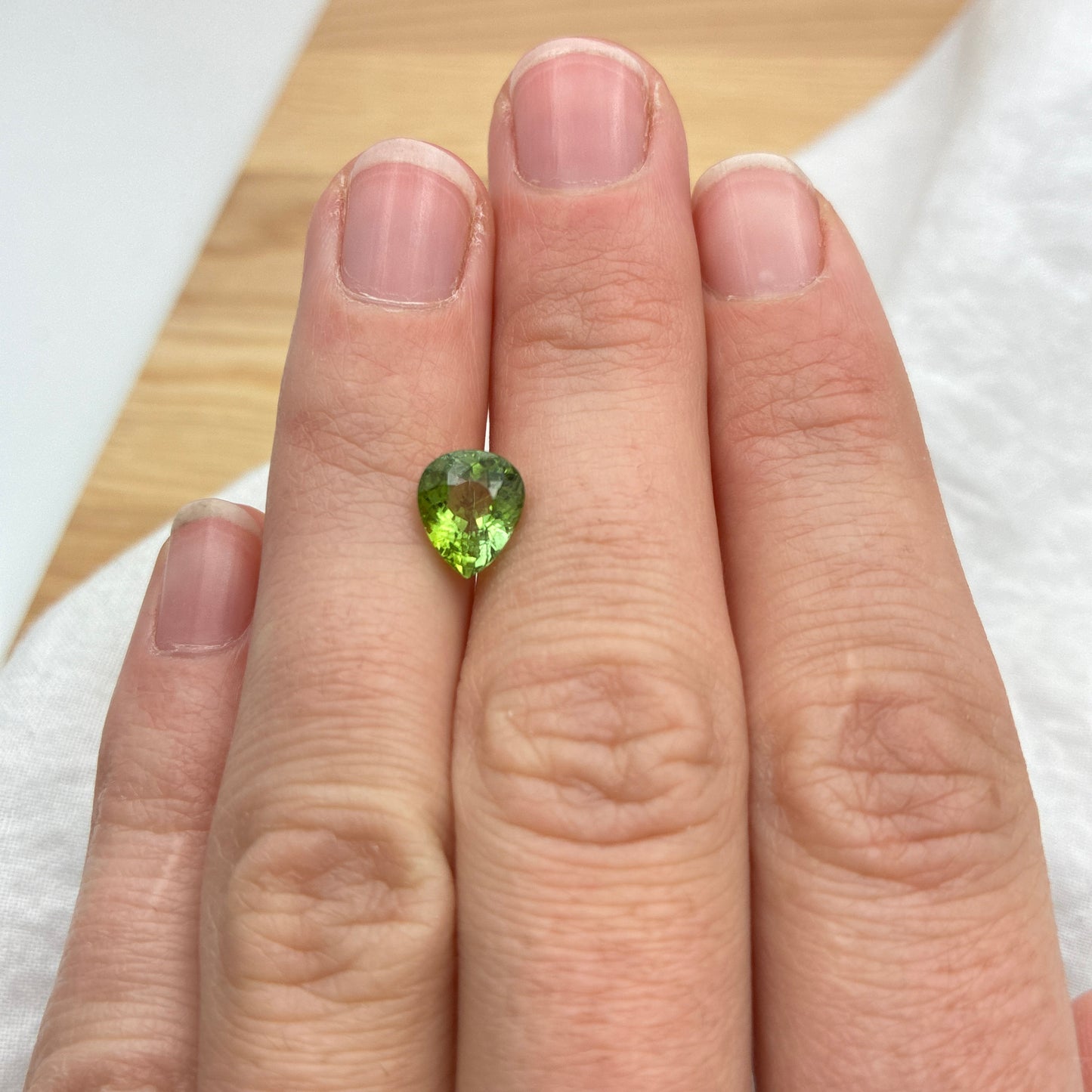 1.84ct Yellow-Green Tourmaline, 8.2x6.7mm Pear Cut