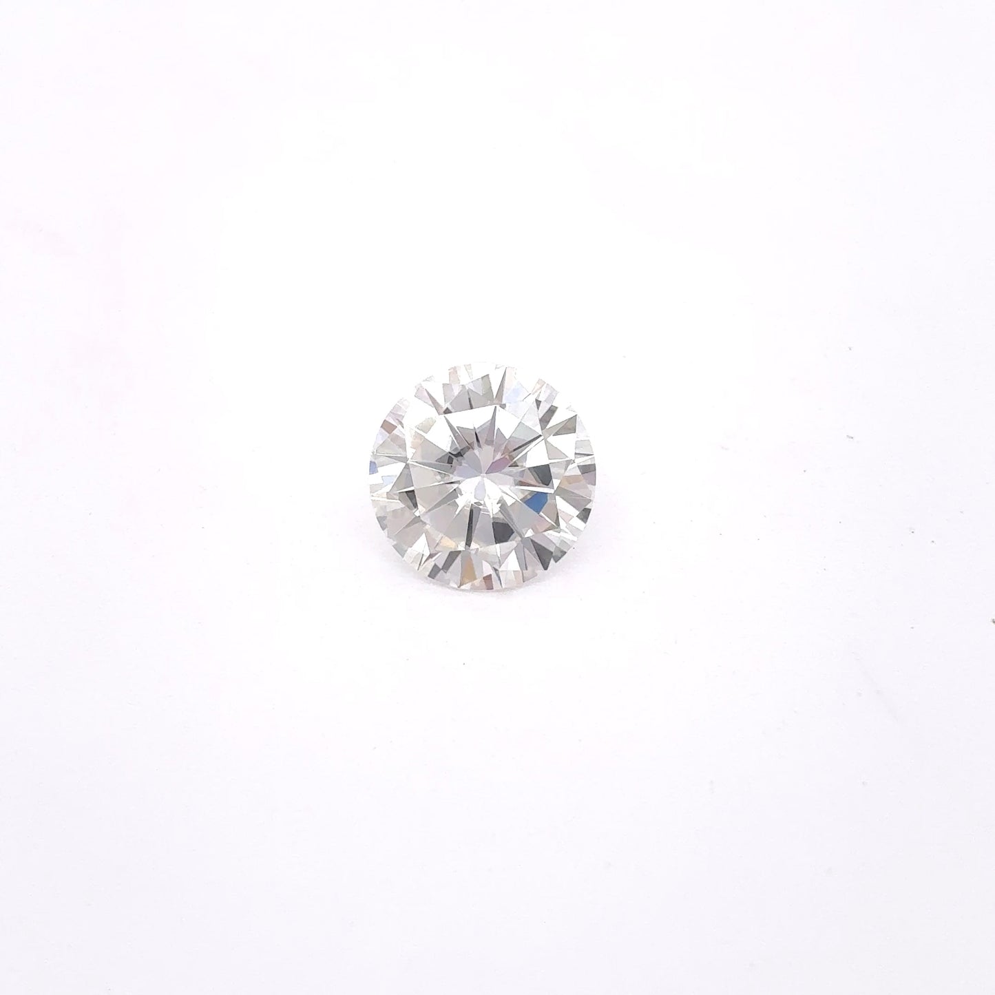 Recycled Preowned Forever One Moissanite 8mm round Laser Inscribed 1.72 carat