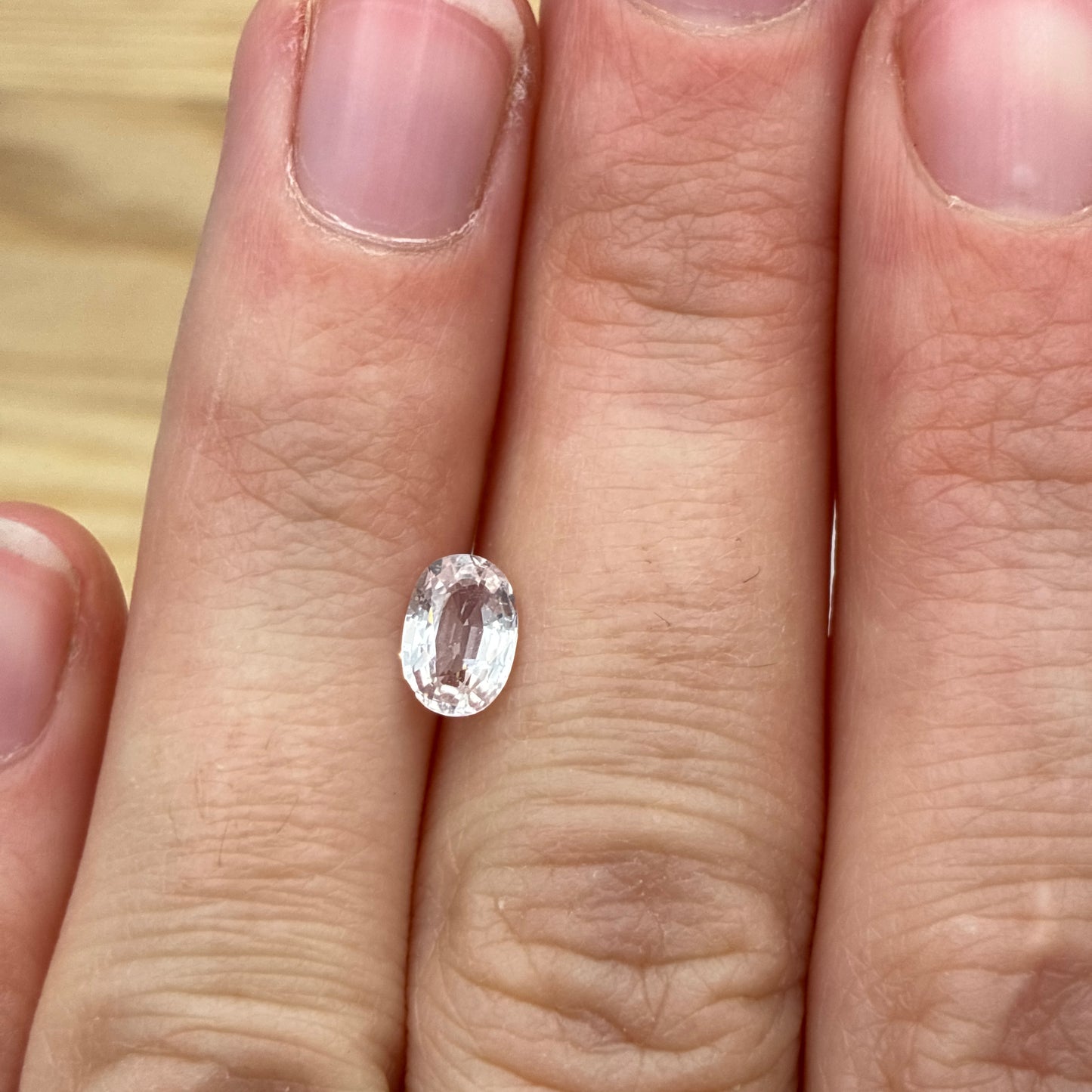 0.98 carat Light Pink Unheated Sapphire 7x5mm oval