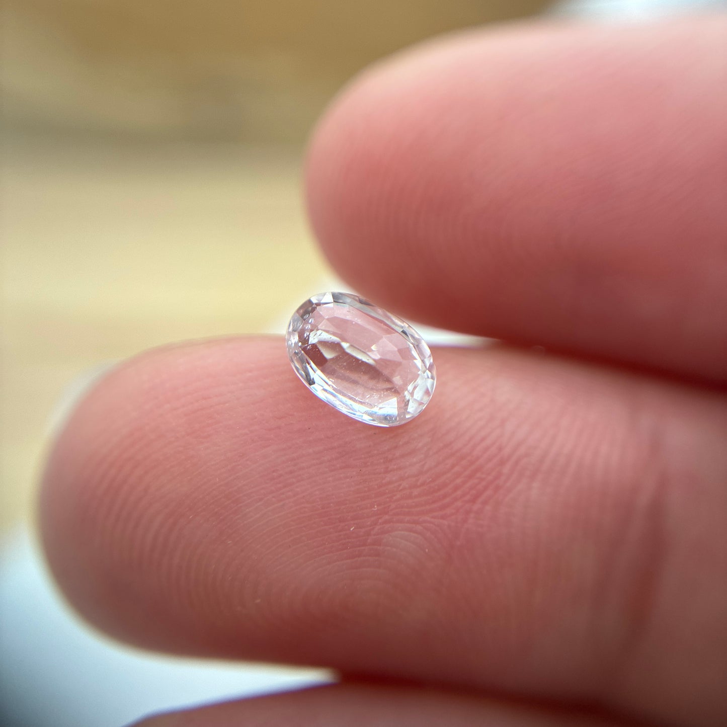 0.98 carat Light Pink Unheated Sapphire 7x5mm oval