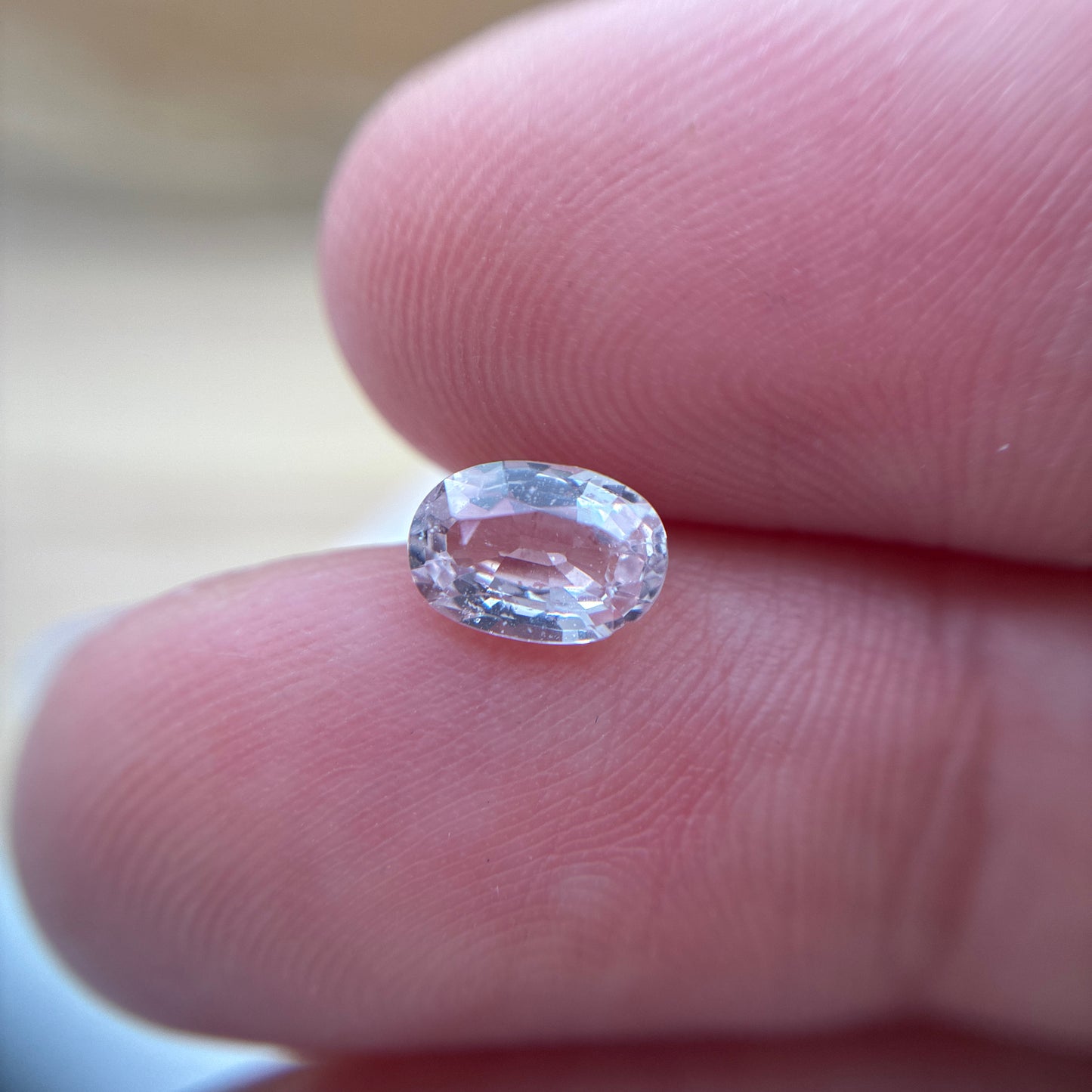 0.98 carat Light Pink Unheated Sapphire 7x5mm oval