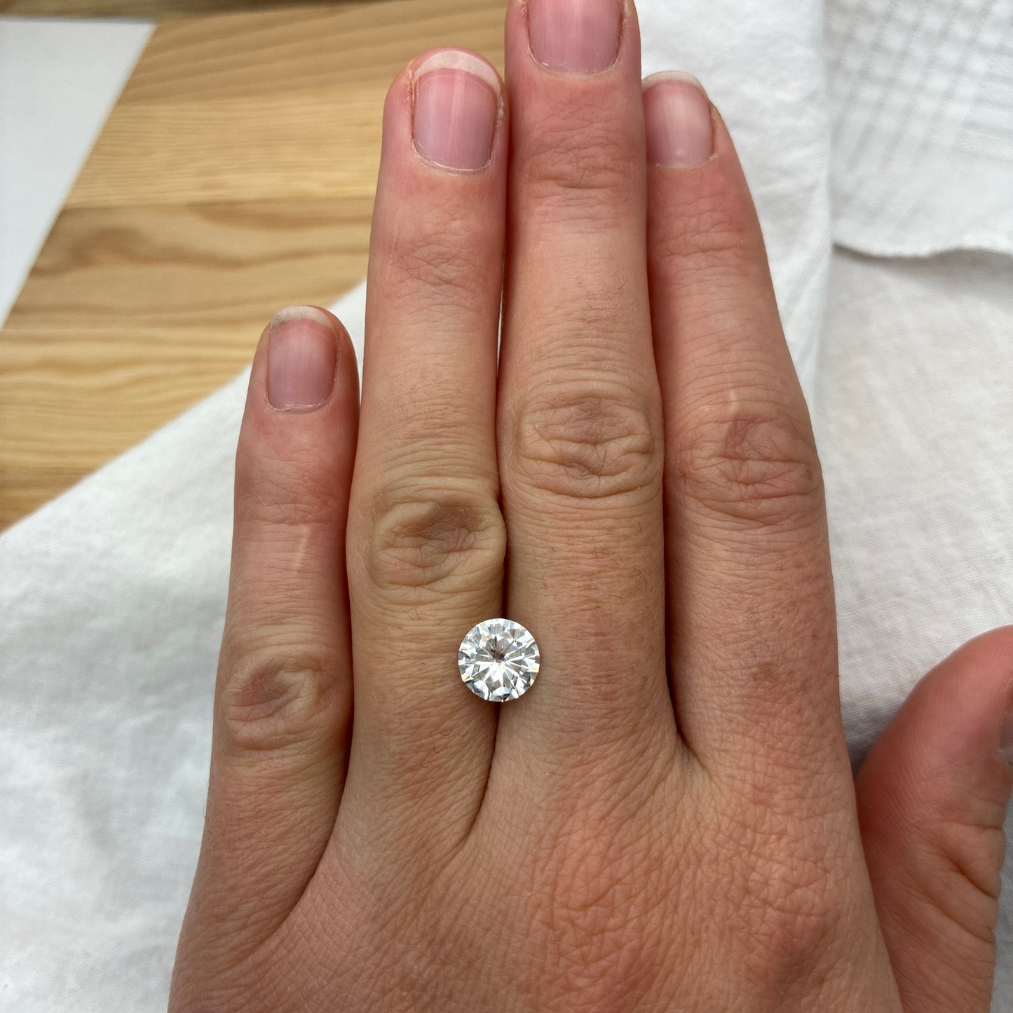 8mm Round Brilliant Cut Moissanite, Forever One 1.66 carat Loose Recycled Gemstone