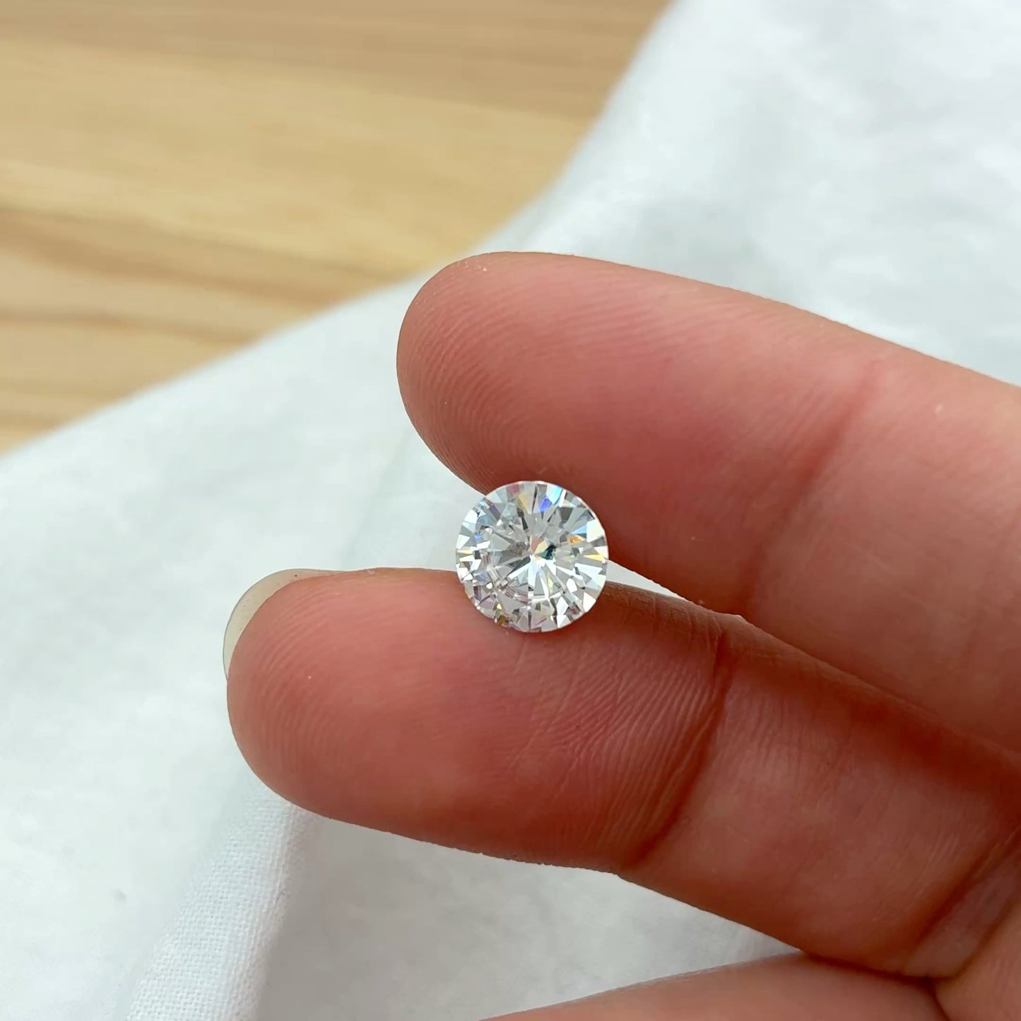 8mm Round Brilliant Cut Moissanite, Forever One 1.66 carat Loose Recycled Gemstone