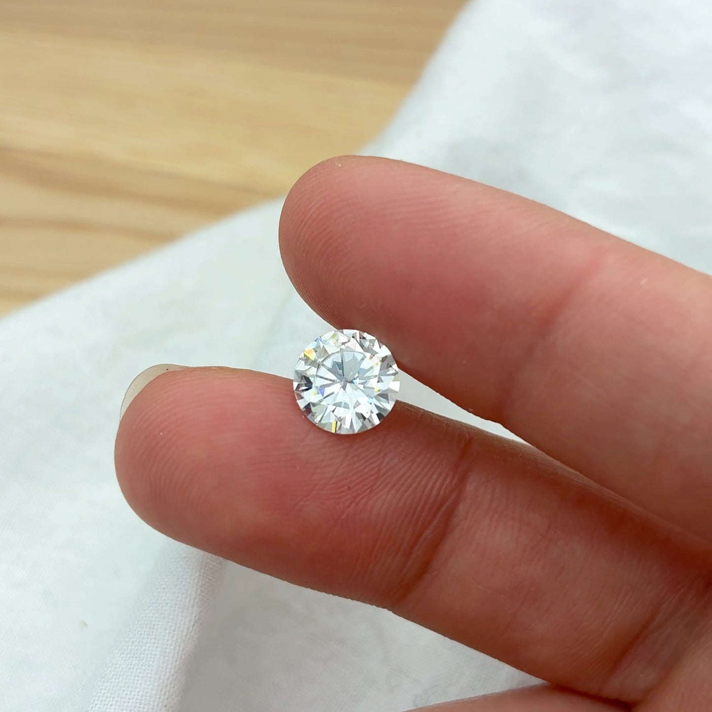 8mm Round Brilliant Cut Moissanite, Forever One 1.66 carat Loose Recycled Gemstone