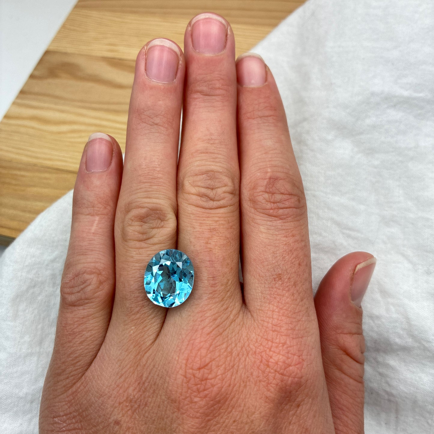 14x12mm Oval Blue Topaz, Loose 10 carat Recycled Gem