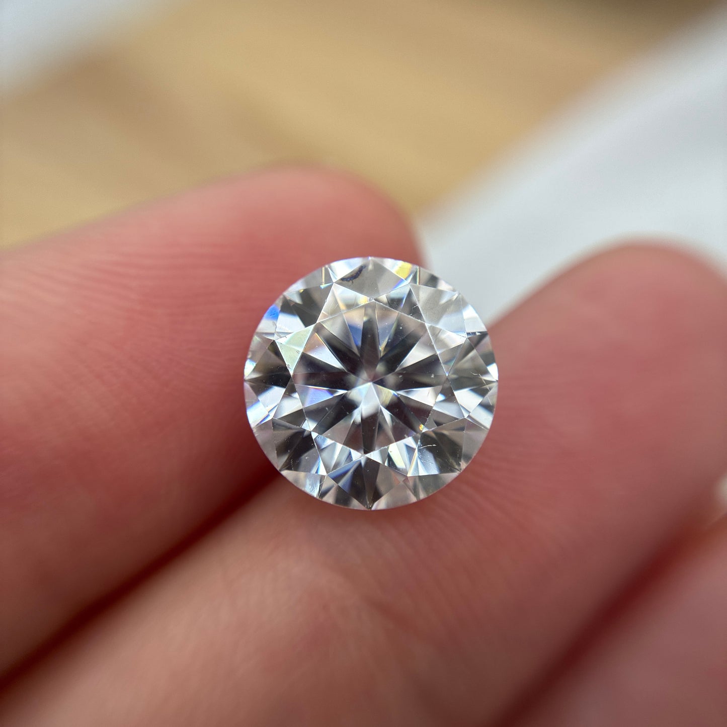 11mm Round brilliant cut Charles & Colvard Moissanite 4.66 Carats