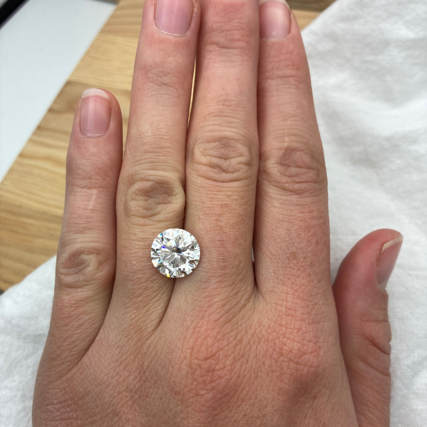 11mm Round brilliant cut Charles & Colvard Moissanite 4.66 Carats