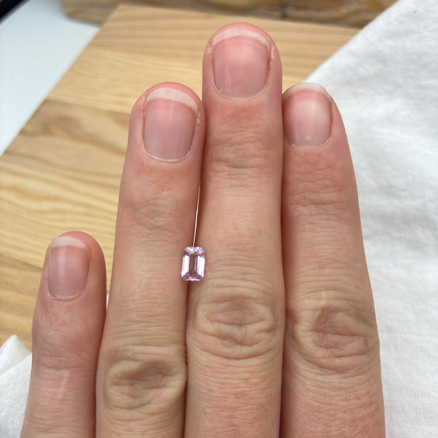 6x4mm Emerald Cut Natural Unheated Light Pink Sapphire 0.66 carats