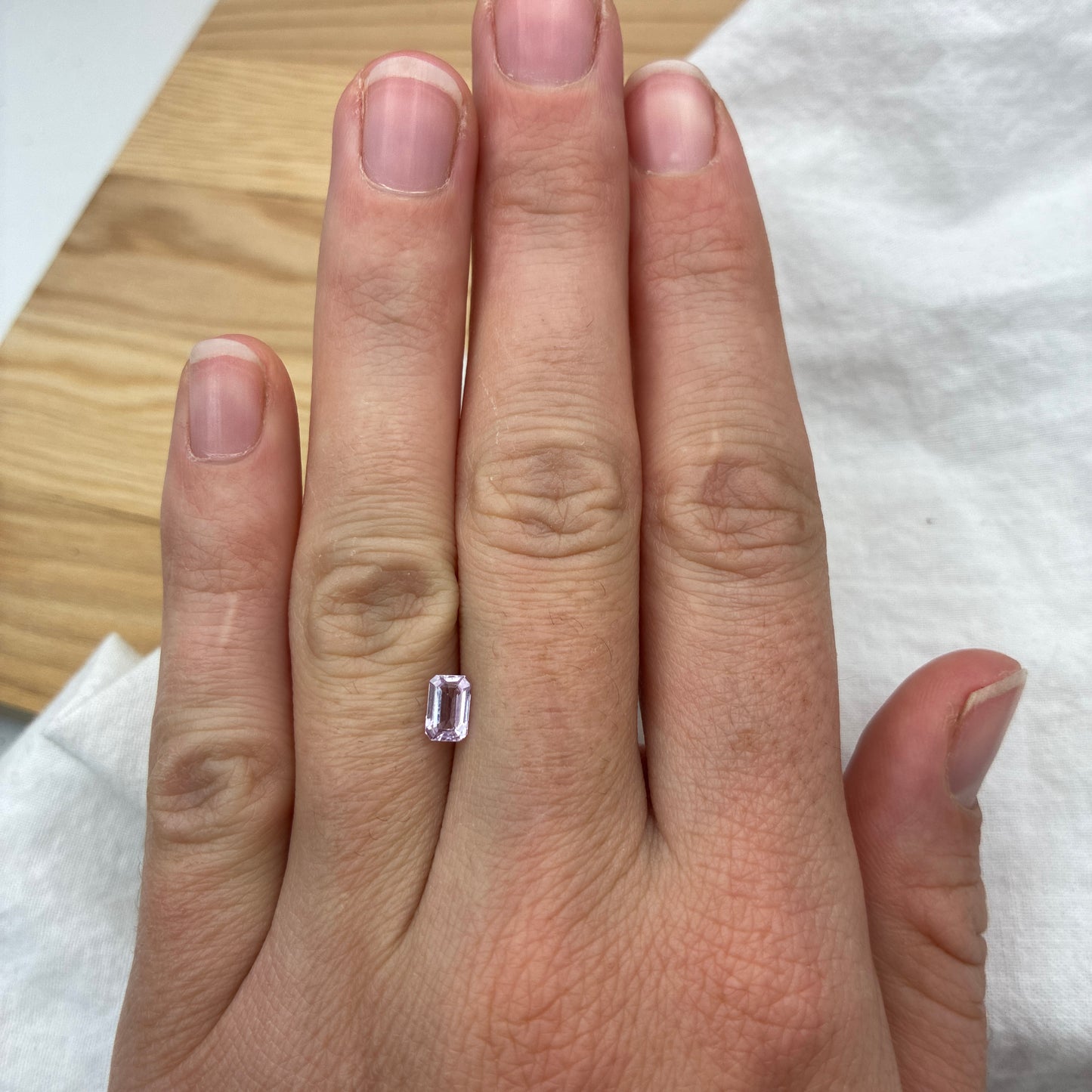 6x4mm Emerald Cut Natural Unheated Light Pink Sapphire 0.66 carats