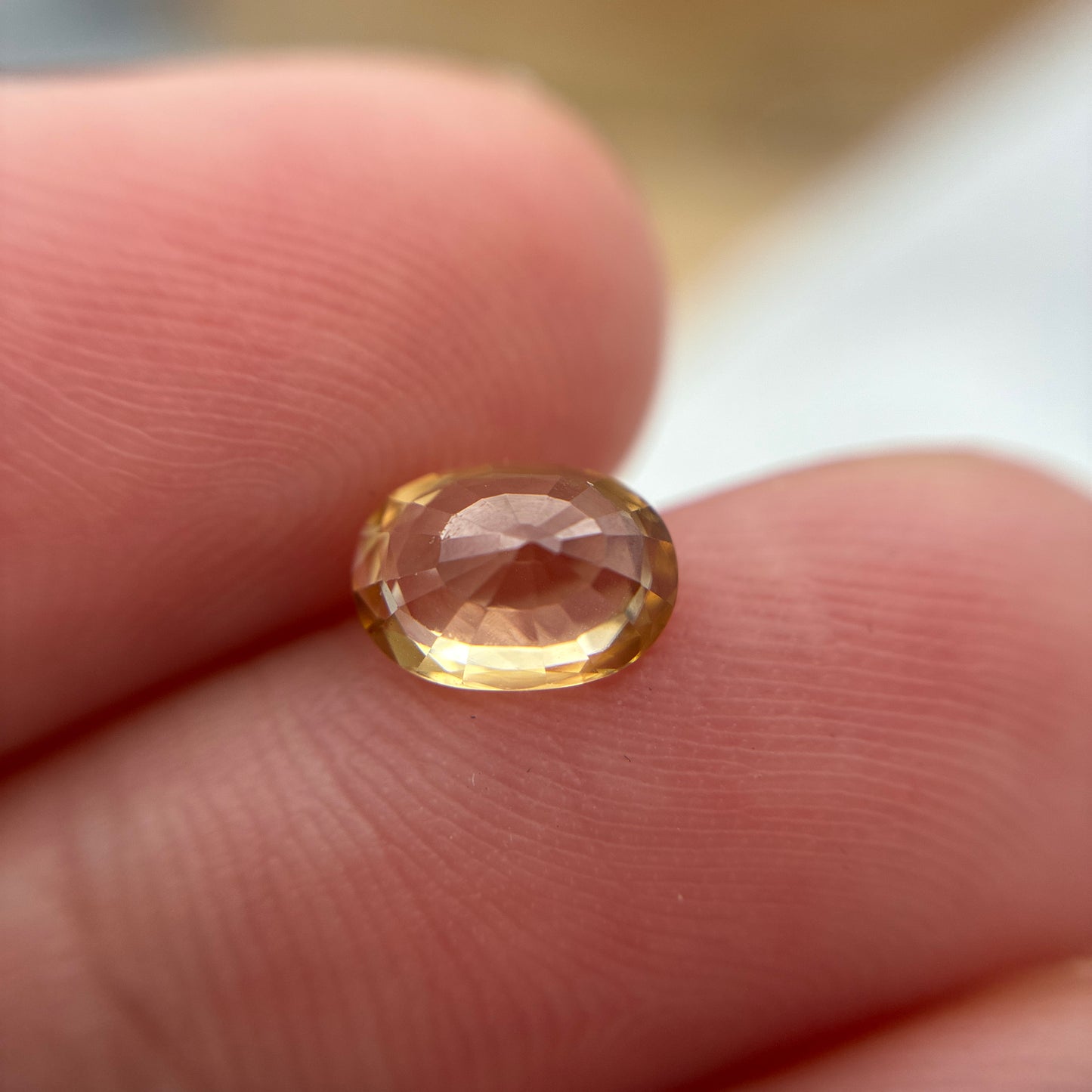Loose Natural Zircon Orangish yellow-toned Champagne 7x5mm oval 1.50 carat 1 1/2 ct gemstone