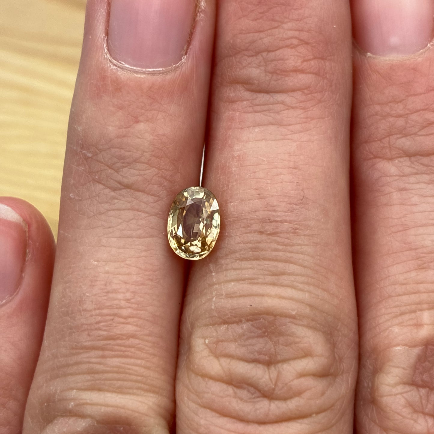 Loose Natural Zircon Orangish yellow-toned Champagne 7x5mm oval 1.50 carat 1 1/2 ct gemstone