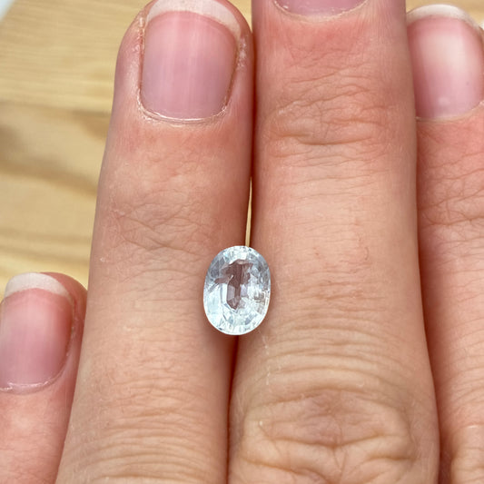 Loose Light Blue Natural Heated Sapphire 8x6mm Oval Loose Gemstone 1.82 carat