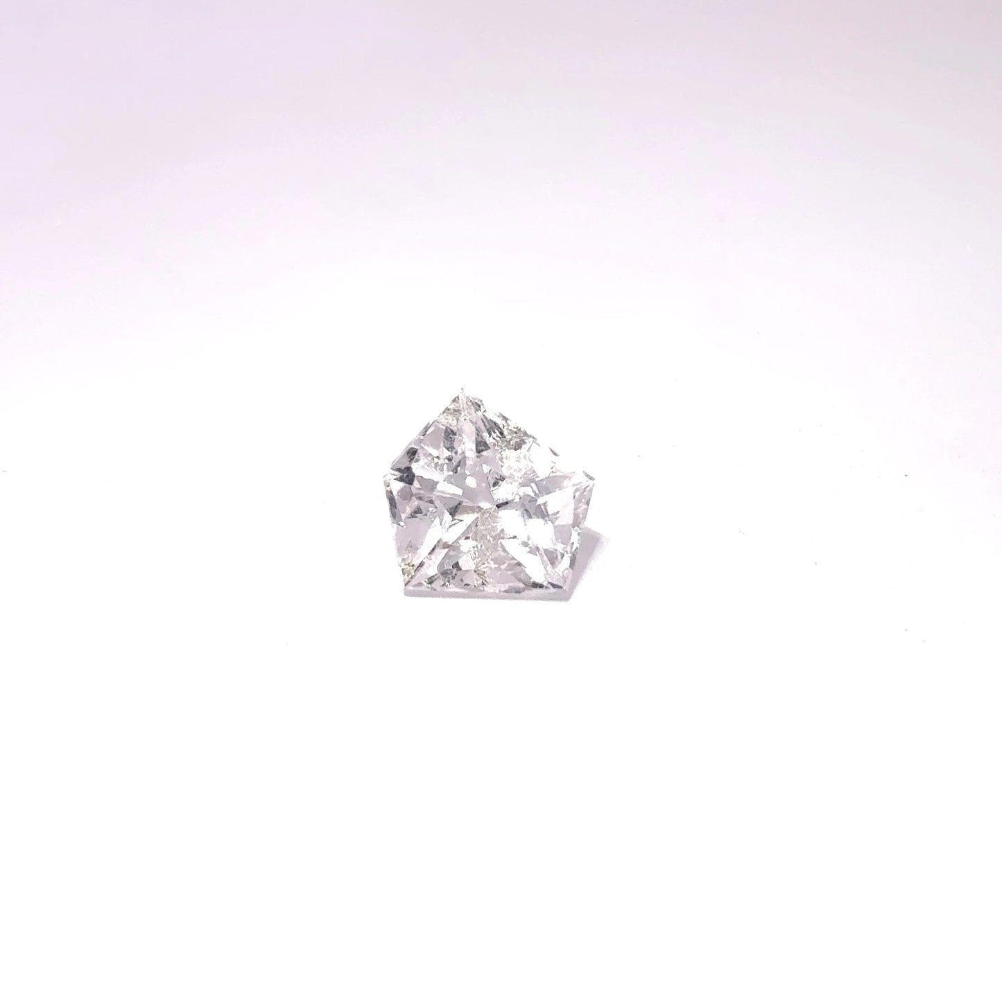 Loose Goshenite Freeform Pentagon 7mm 1.53 carats loose very faint pink morganite