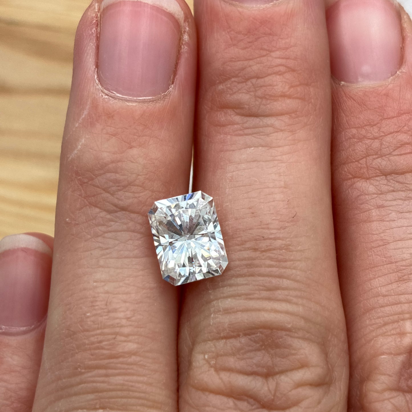 9x7mm Radiant Cut Rectangle Loose Forever One Moissanite Preowned 2.45 carats Stone