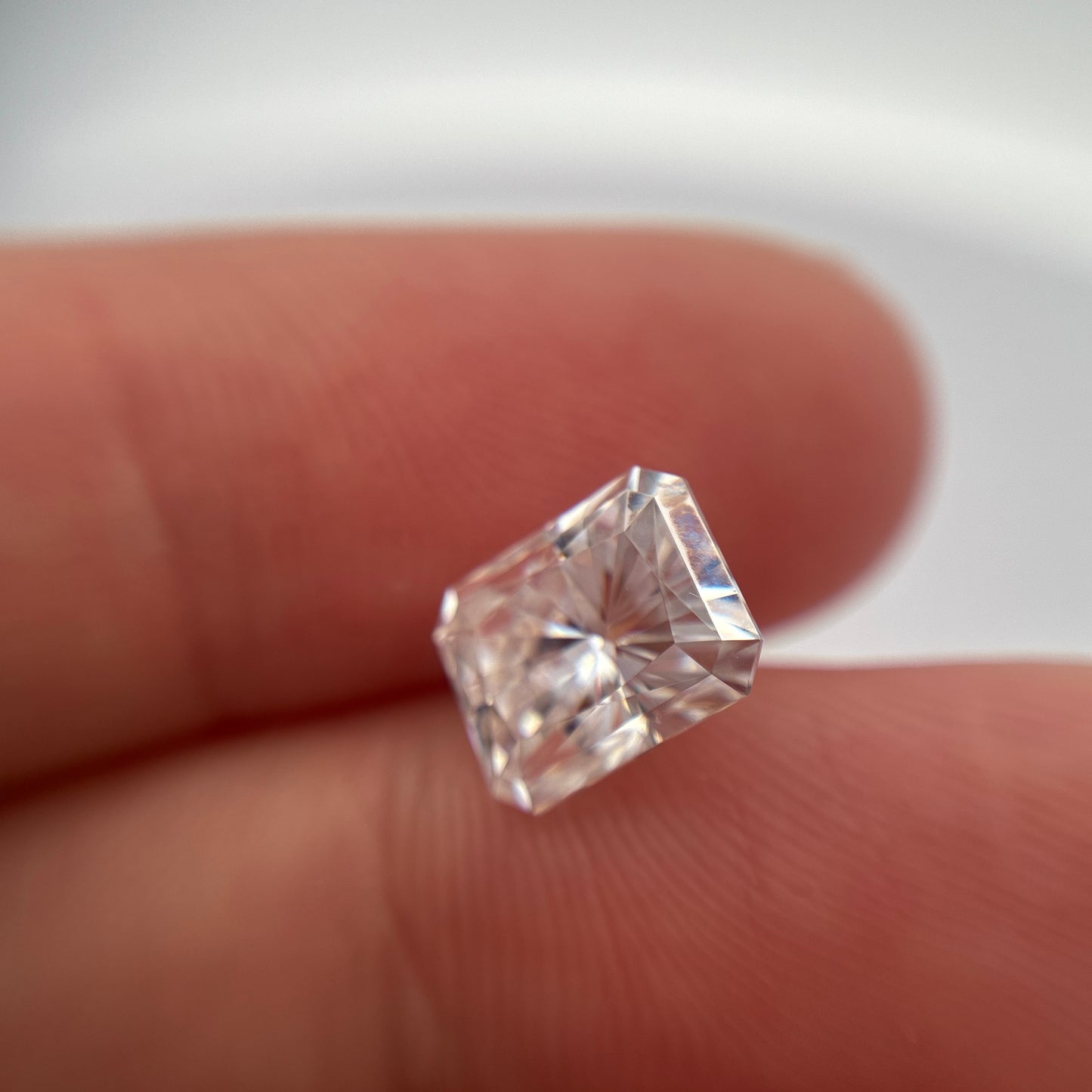 9x7mm Radiant Cut Rectangle Loose Forever One Moissanite Preowned 2.45 carats Stone