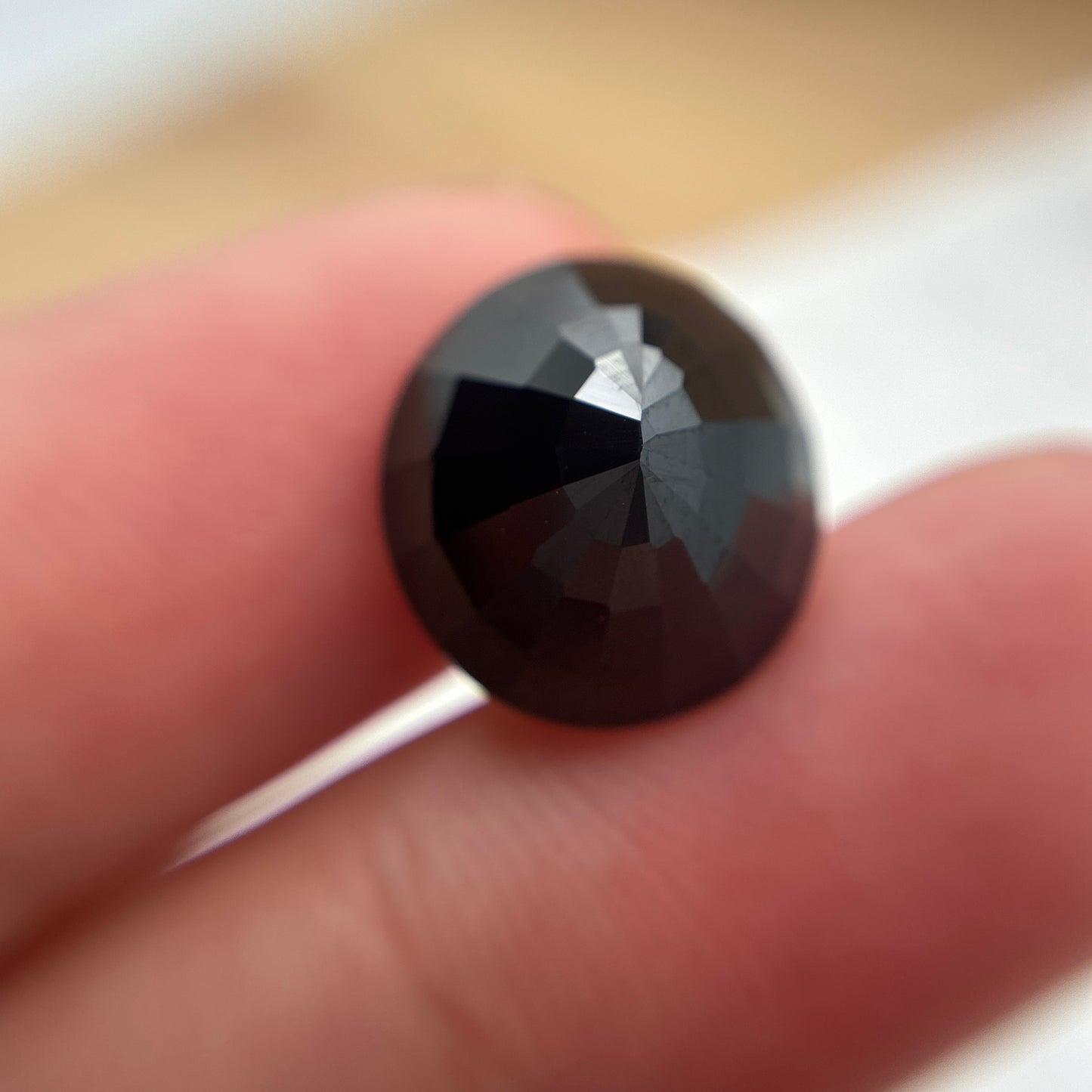 10 carat Black Tektite, Rose-Cut top 13x12.3mm Oval