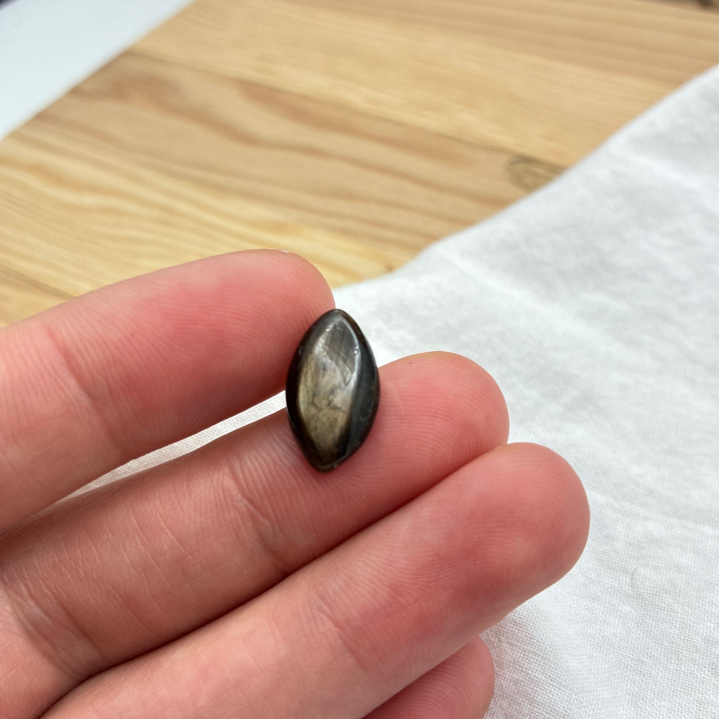 6 carat Black Star Sapphire 15.3x8.6mm Marquise Cabochon