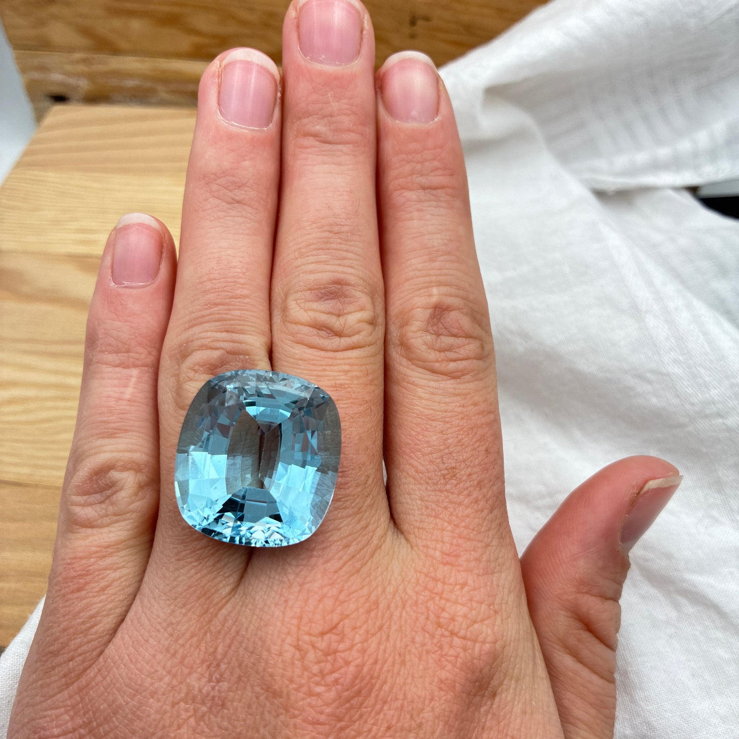 Huge Cushion Cut Natural Blue Topaz Nearly 50 Carats