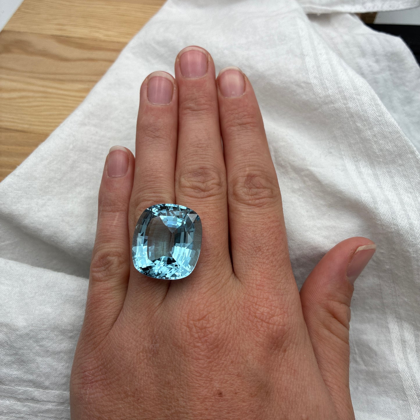 Huge Cushion Cut Natural Blue Topaz Nearly 50 Carats