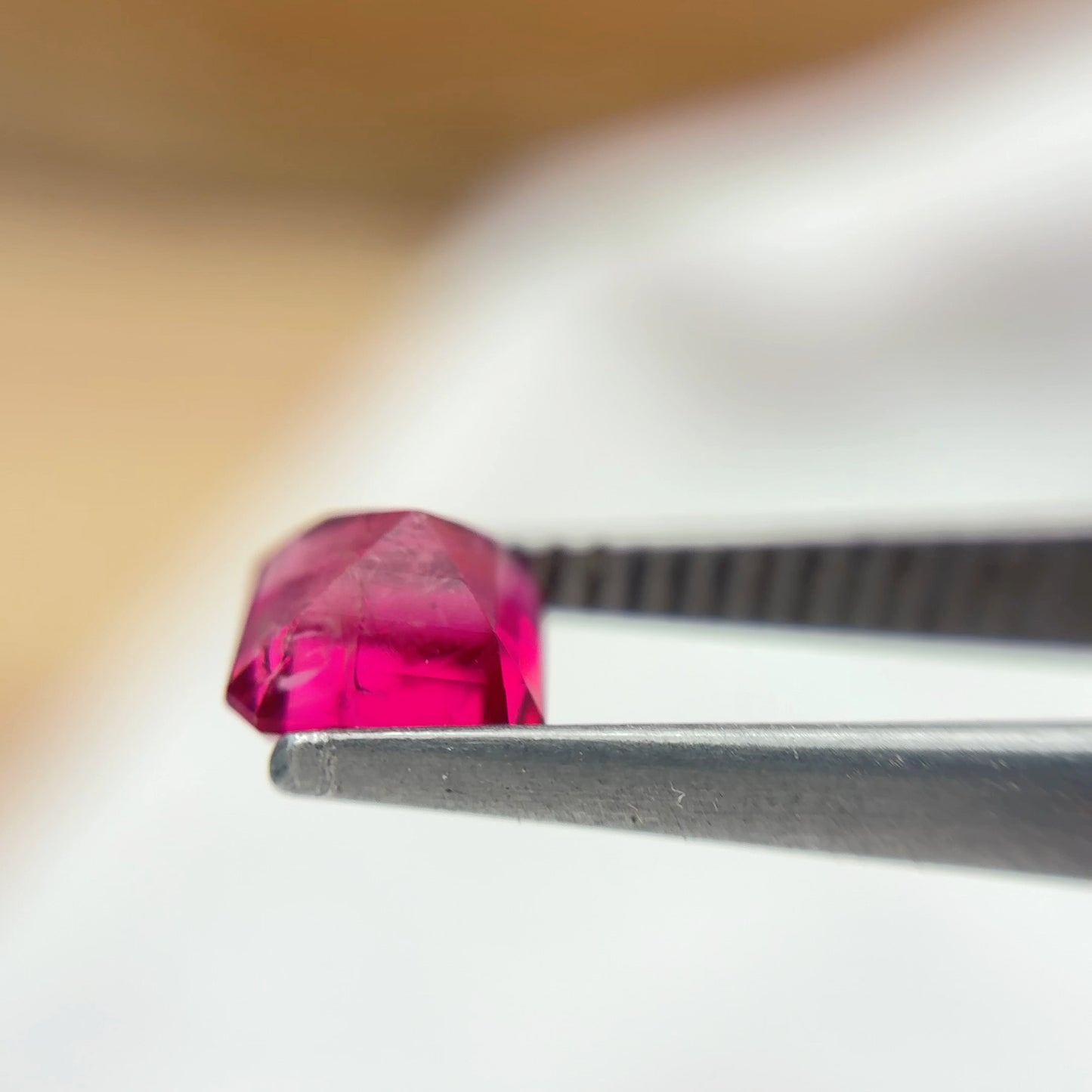 0.66 carat Red Beryl 5mm Square Emerald Cut, Natural Utah Red Beryl, Bixbite