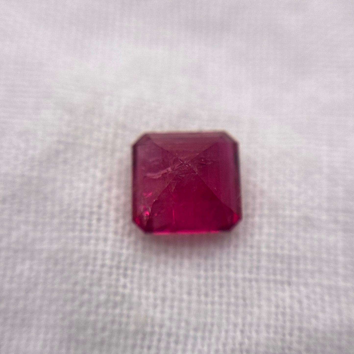 0.66 carat Red Beryl 5mm Square Emerald Cut, Natural Utah Red Beryl, Bixbite