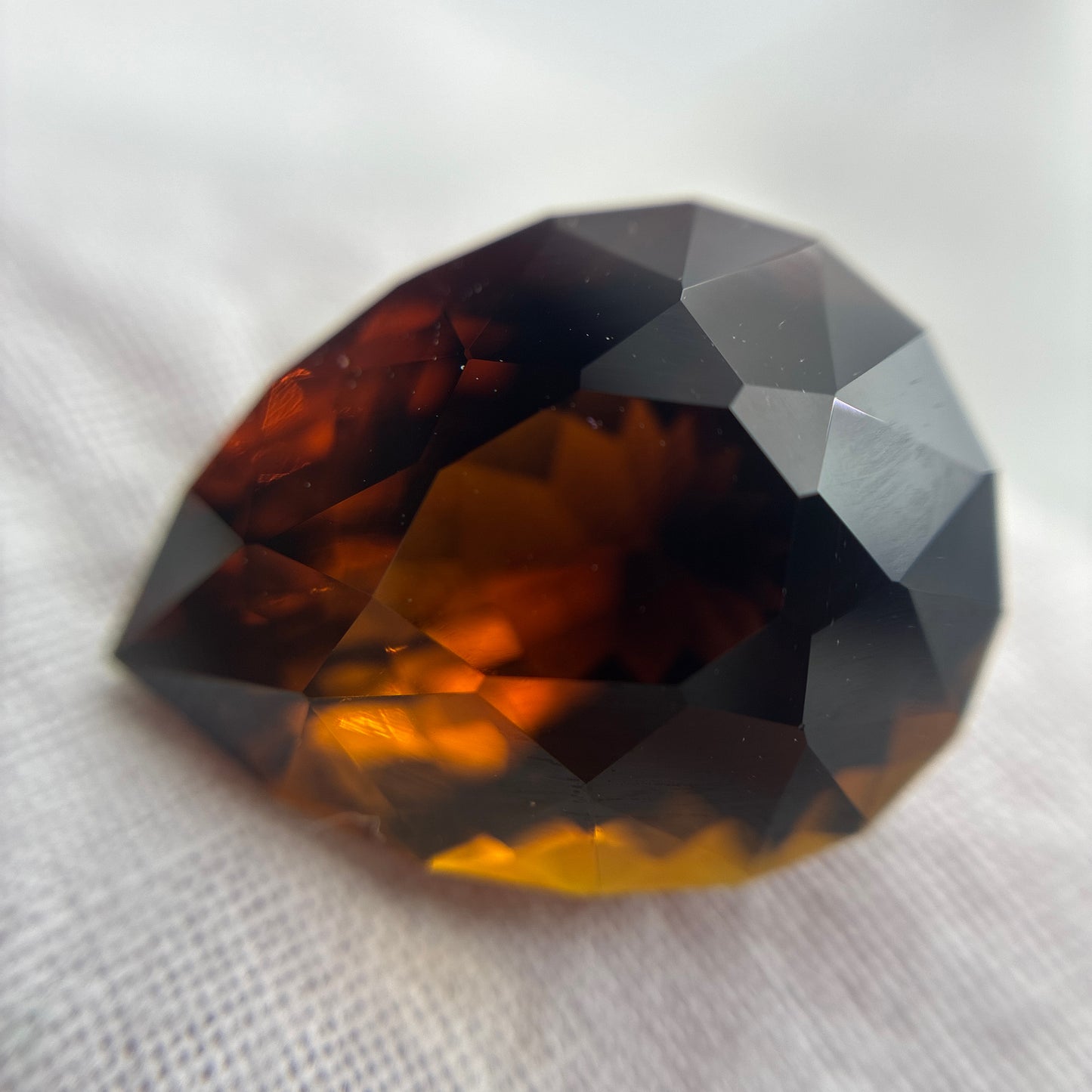 13.7 carat Chocolate Tourmaline 18x13.7mm Pear Cut