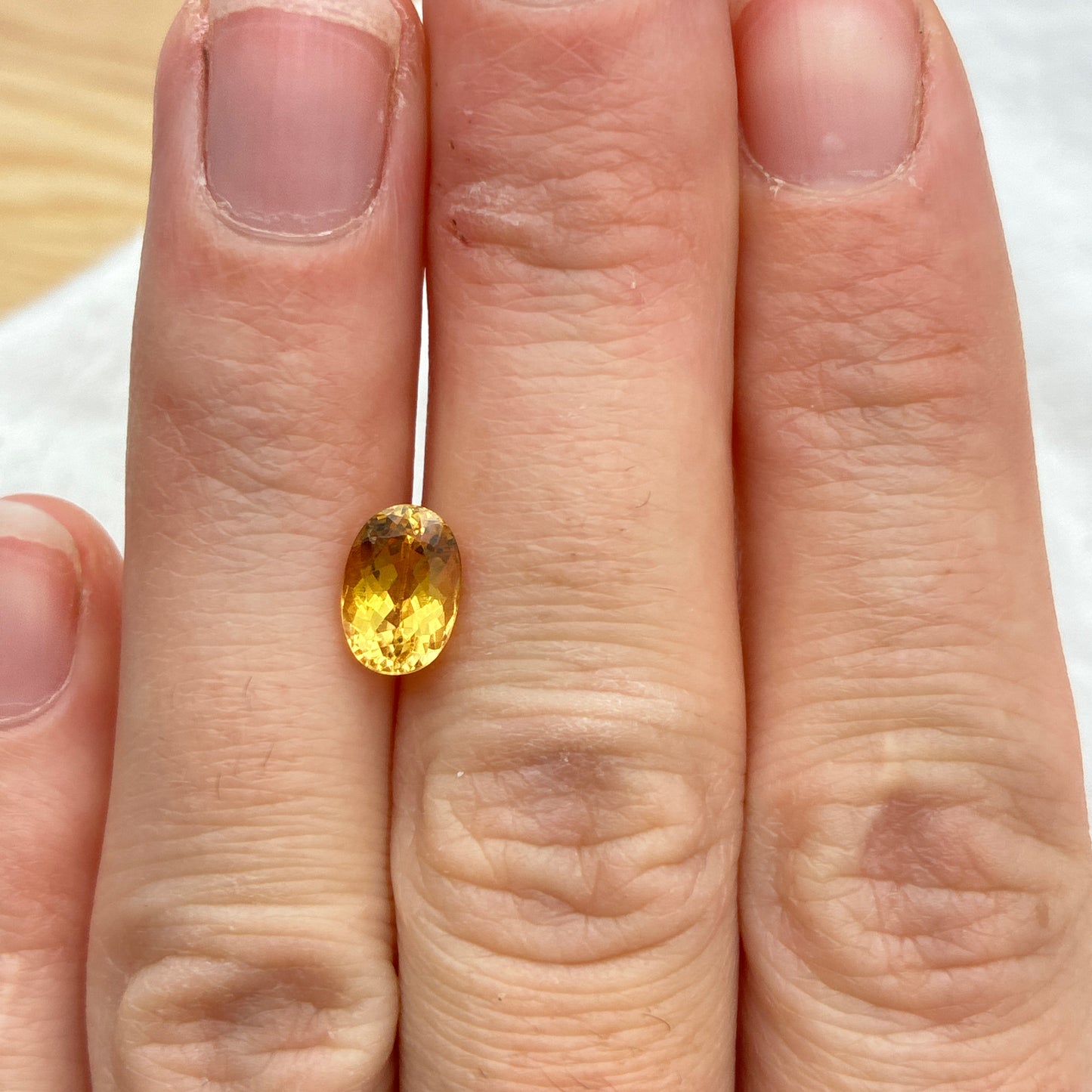 1.7 carat Imperial Topaz 8.4x5.8mm Oval Cut, Golden Yellow Topaz