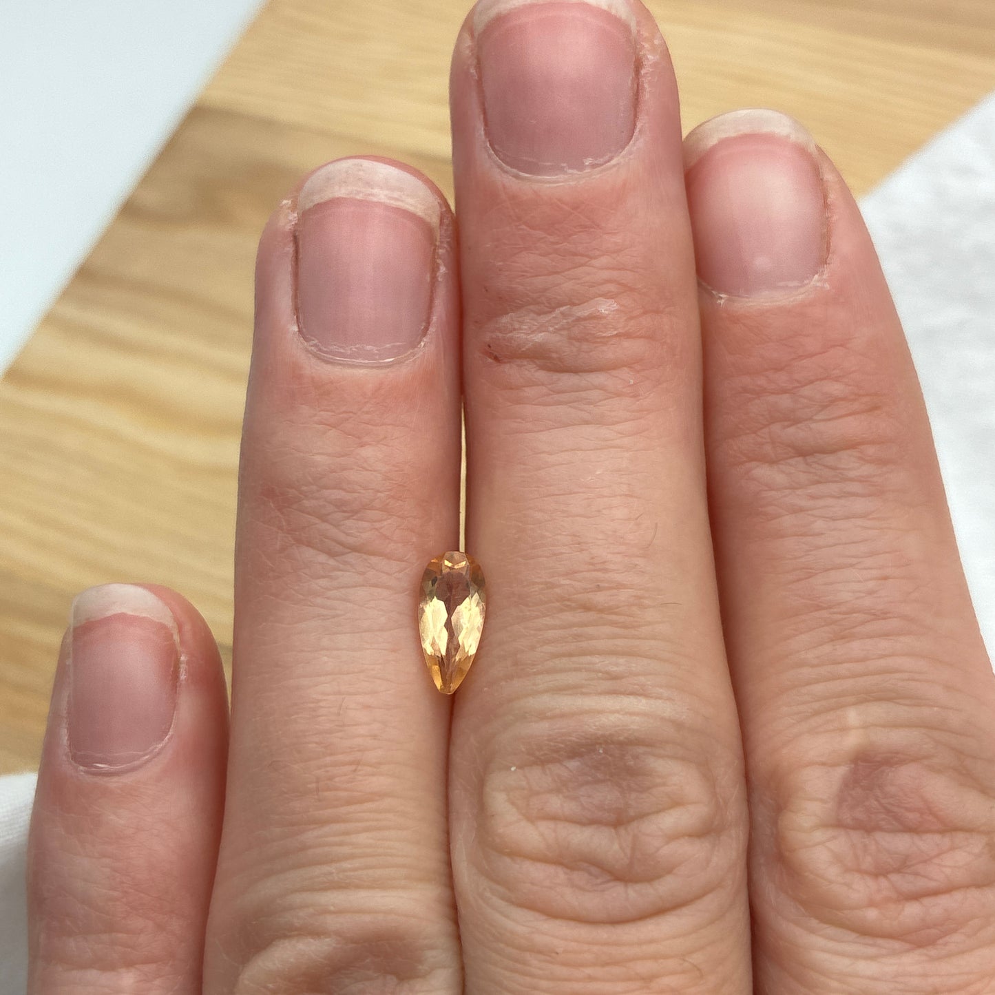 0.85 carat Imperial Topaz 8.85x5.2mm Pear Cut Golden Yellow Topaz