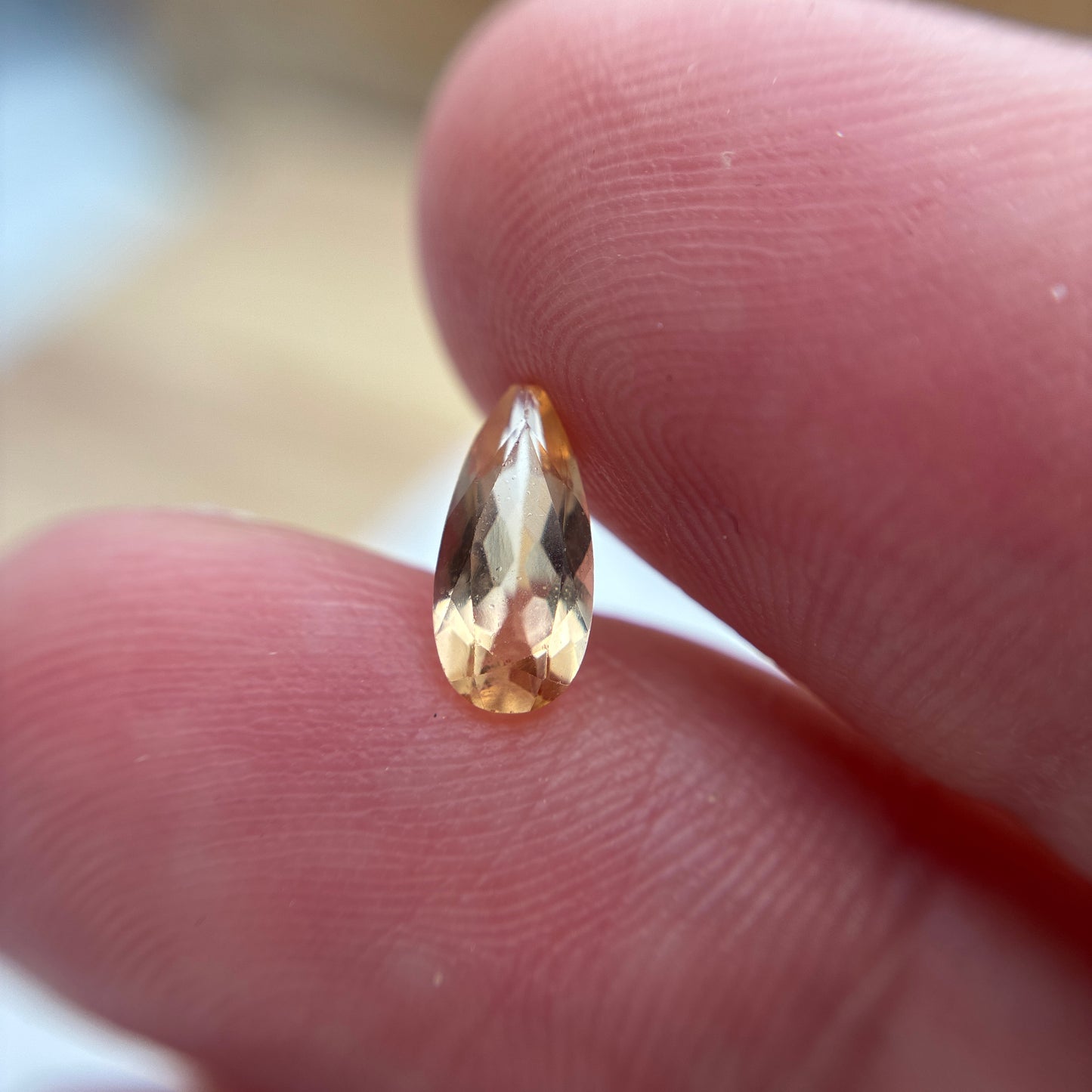 0.85 carat Imperial Topaz 8.85x5.2mm Pear Cut Golden Yellow Topaz