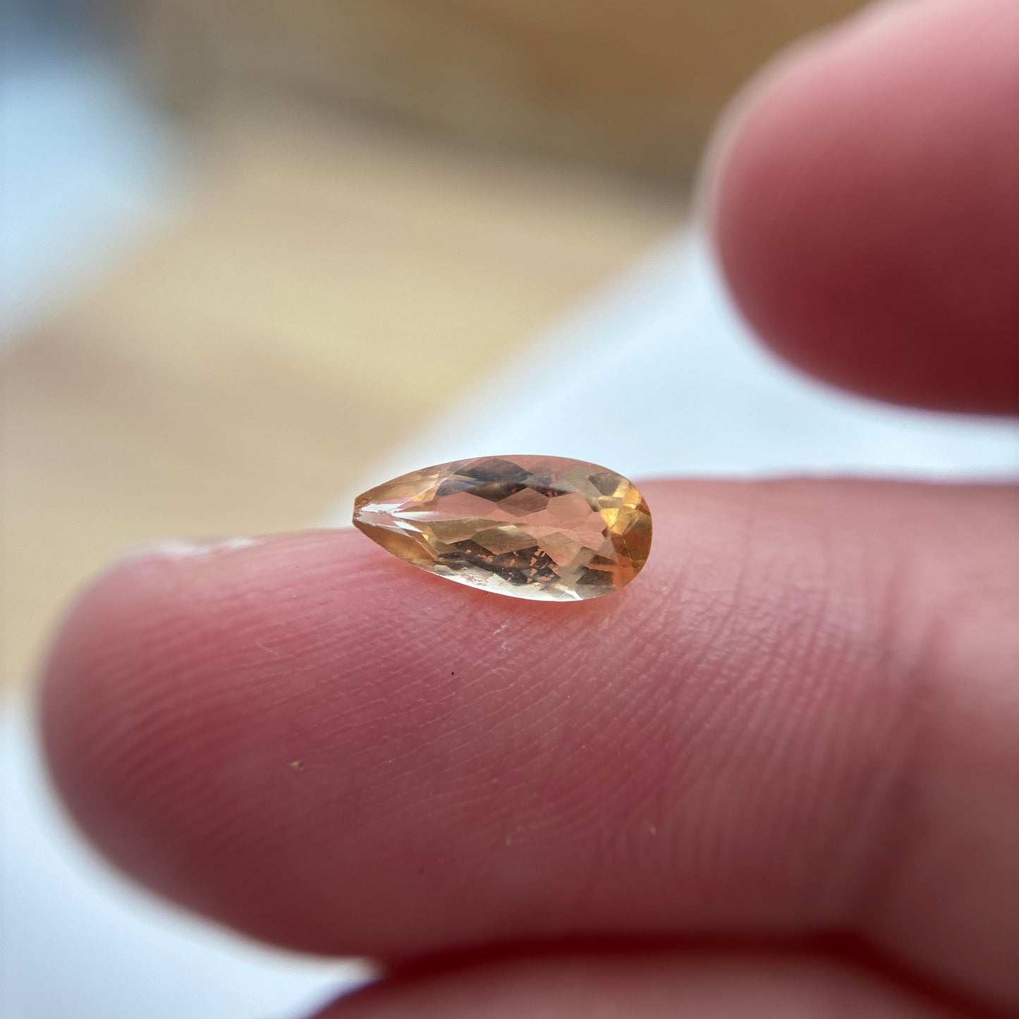 0.85 carat Imperial Topaz 8.85x5.2mm Pear Cut Golden Yellow Topaz