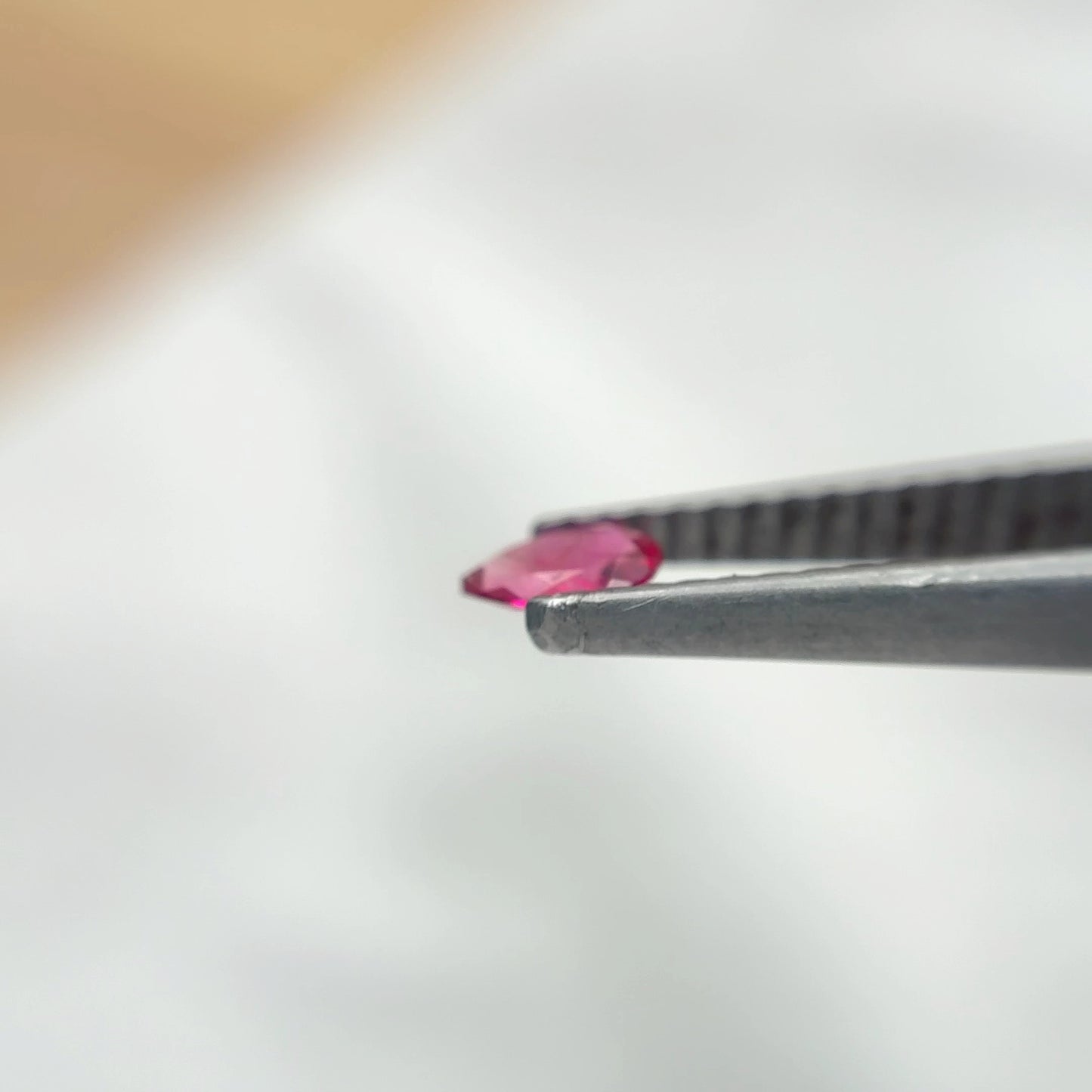 0.10 carat Red Beryl 4.25x3.0mm Pear Cut, Natural Utah Red Beryl, Bixbite