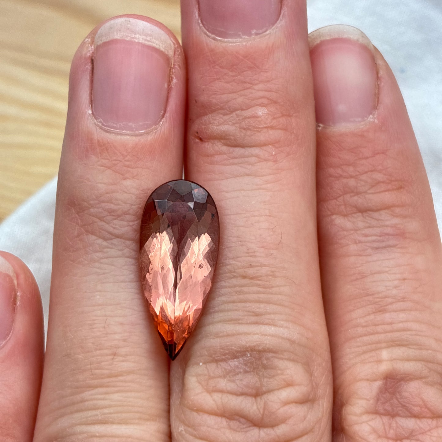 20x9mm Pretty Peach Sunset Tourmaline 6.14 carat Pear Cut