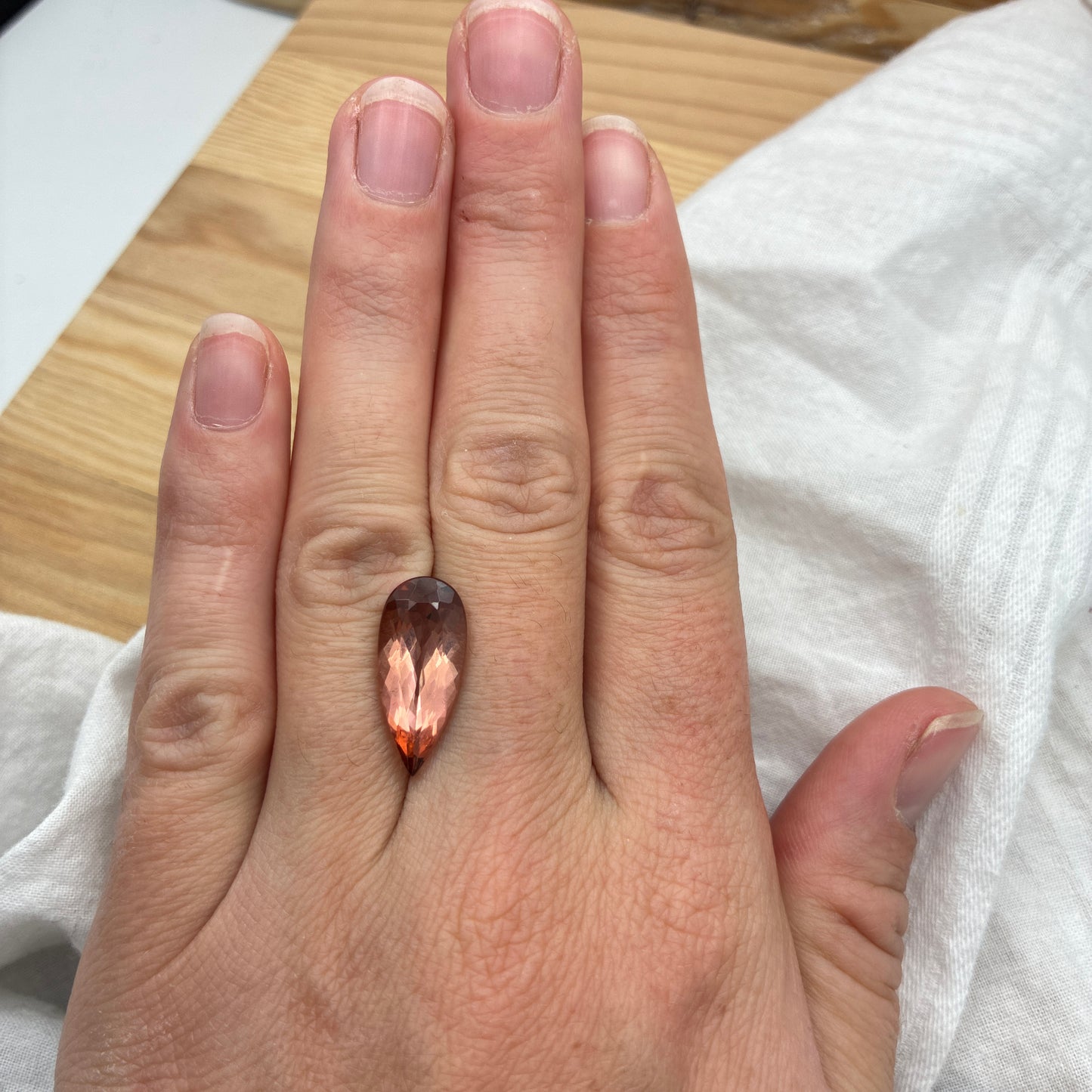 20x9mm Pretty Peach Sunset Tourmaline 6.14 carat Pear Cut