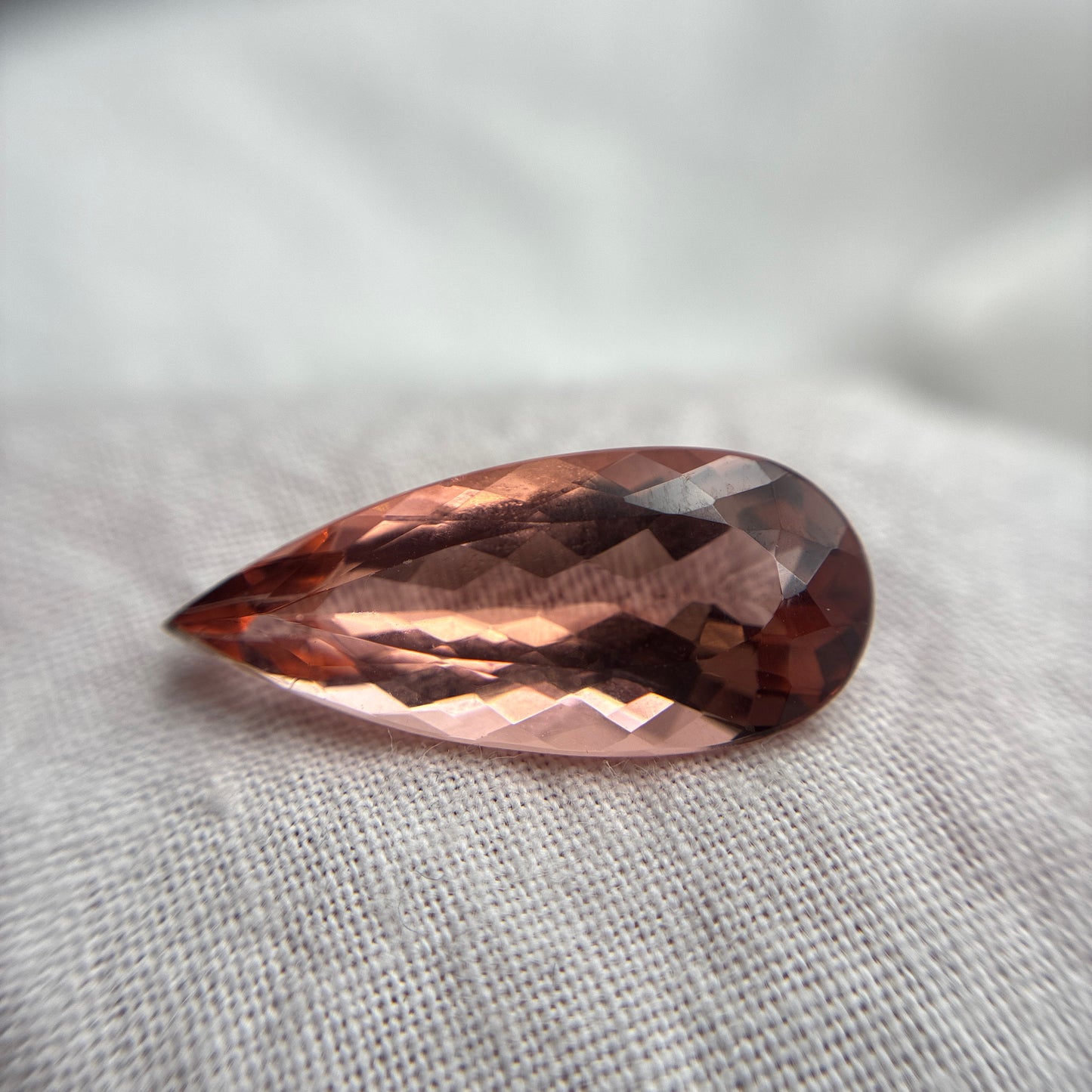 20x9mm Pretty Peach Sunset Tourmaline 6.14 carat Pear Cut