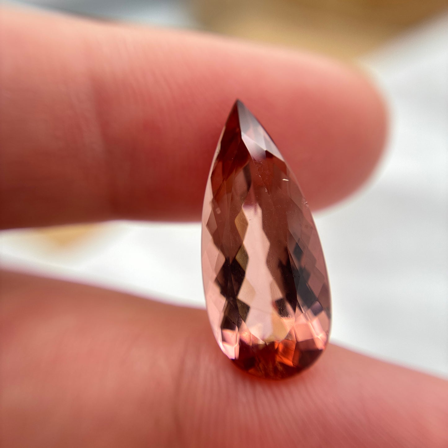 20x9mm Pretty Peach Sunset Tourmaline 6.14 carat Pear Cut