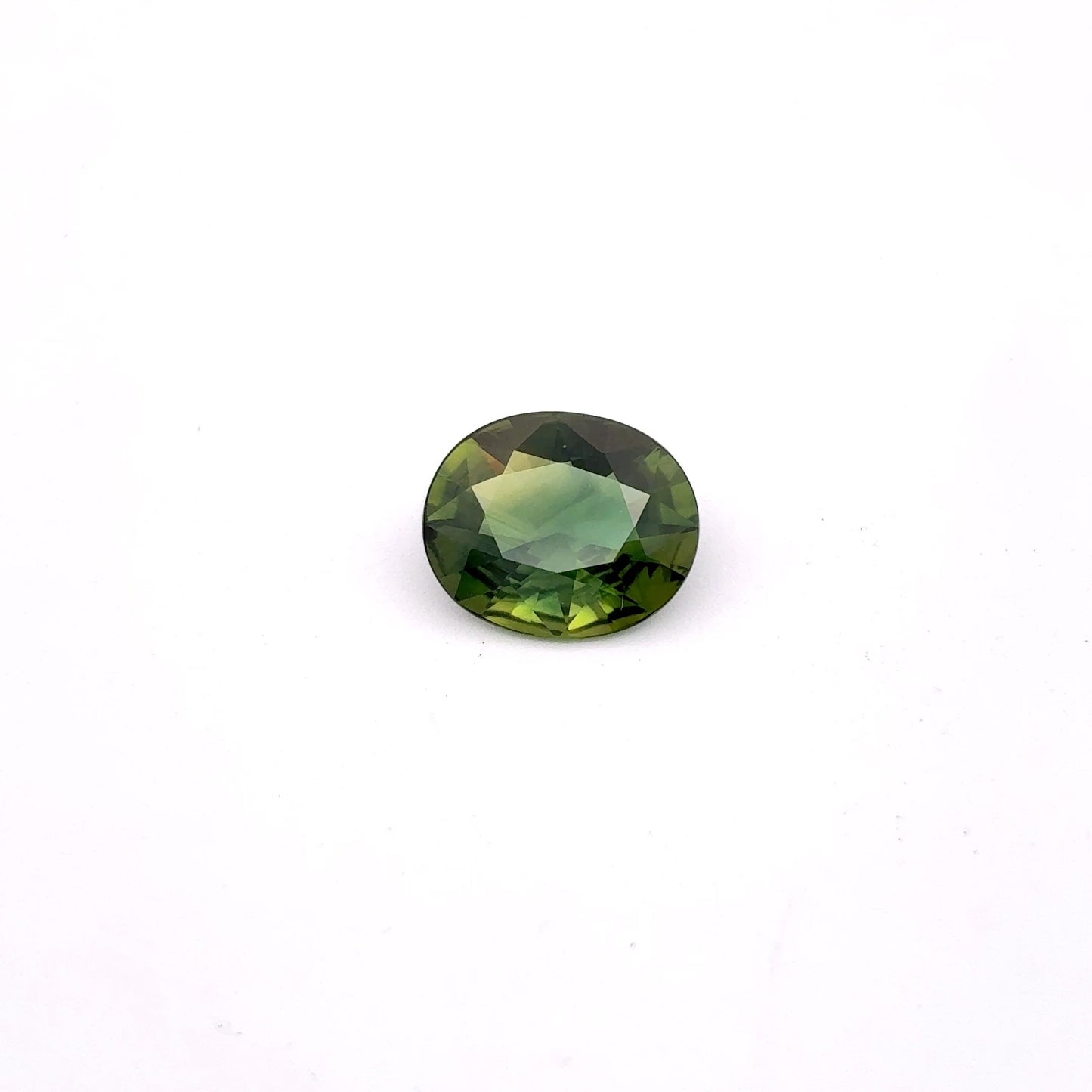 2 carat Green Sapphire 9.25x7.72mm Oval Cut, Heat Treated