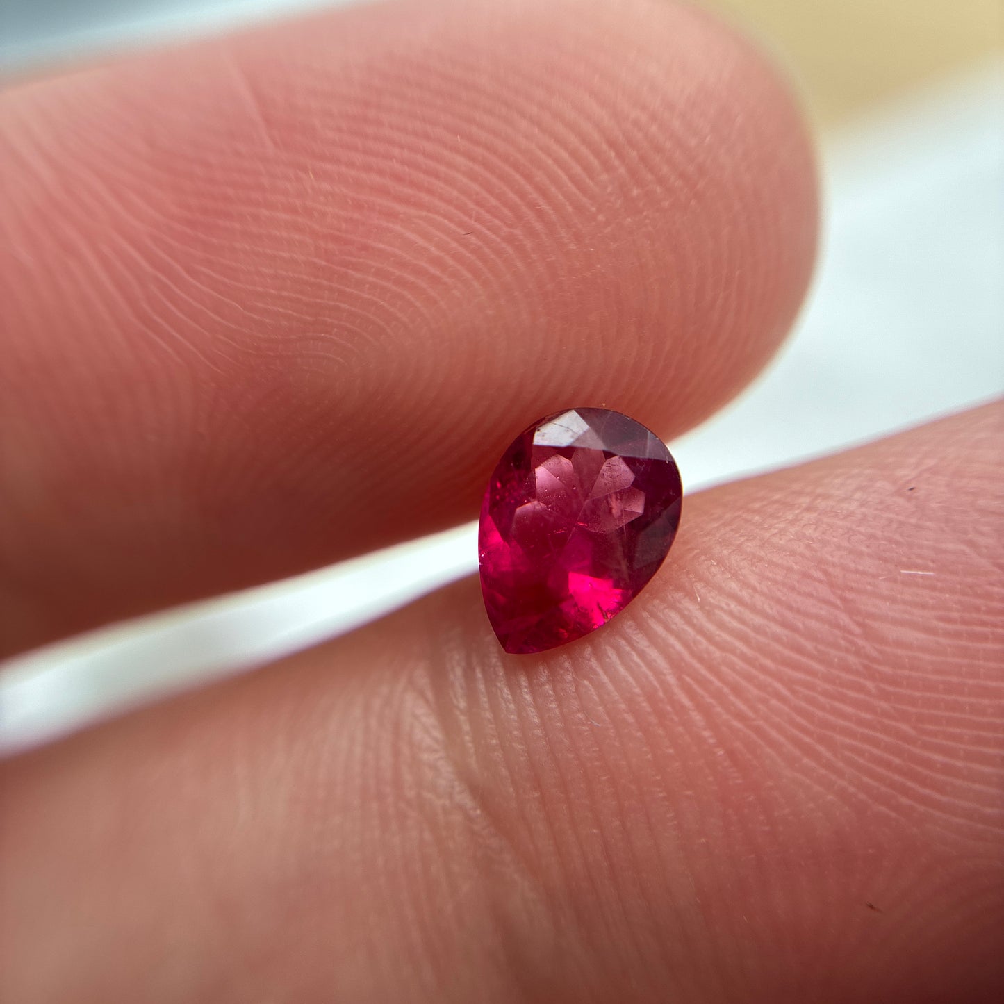 GIA 0.51 carat Red Beryl 6.9x4.95mm Pear Cut Natural Utah Bixbite