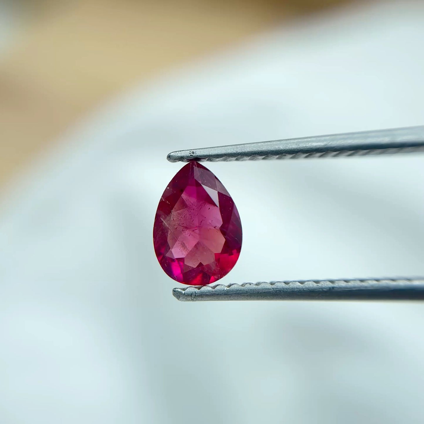 GIA 0.51 carat Red Beryl 6.9x4.95mm Pear Cut Natural Utah Bixbite