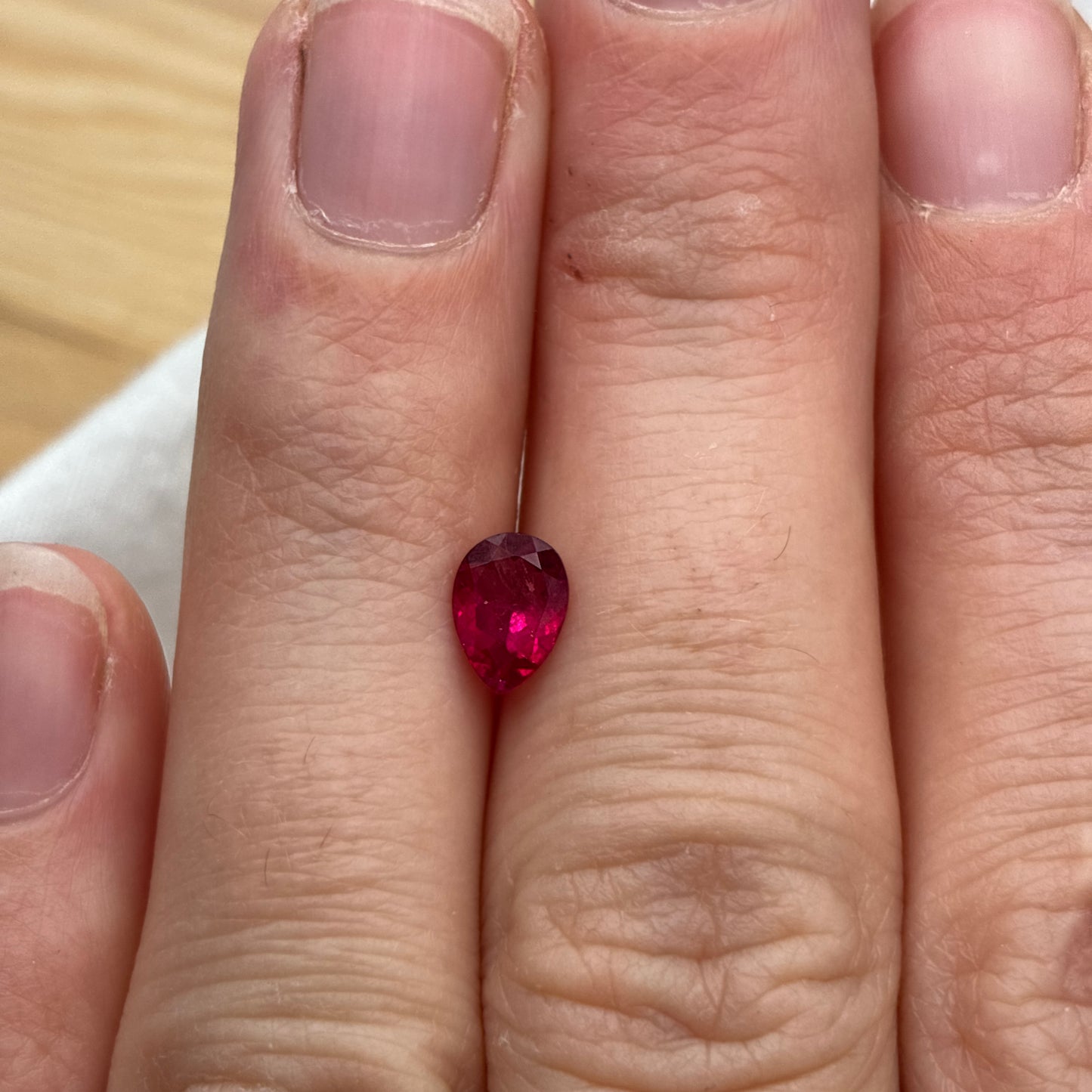GIA 0.51 carat Red Beryl 6.9x4.95mm Pear Cut Natural Utah Bixbite