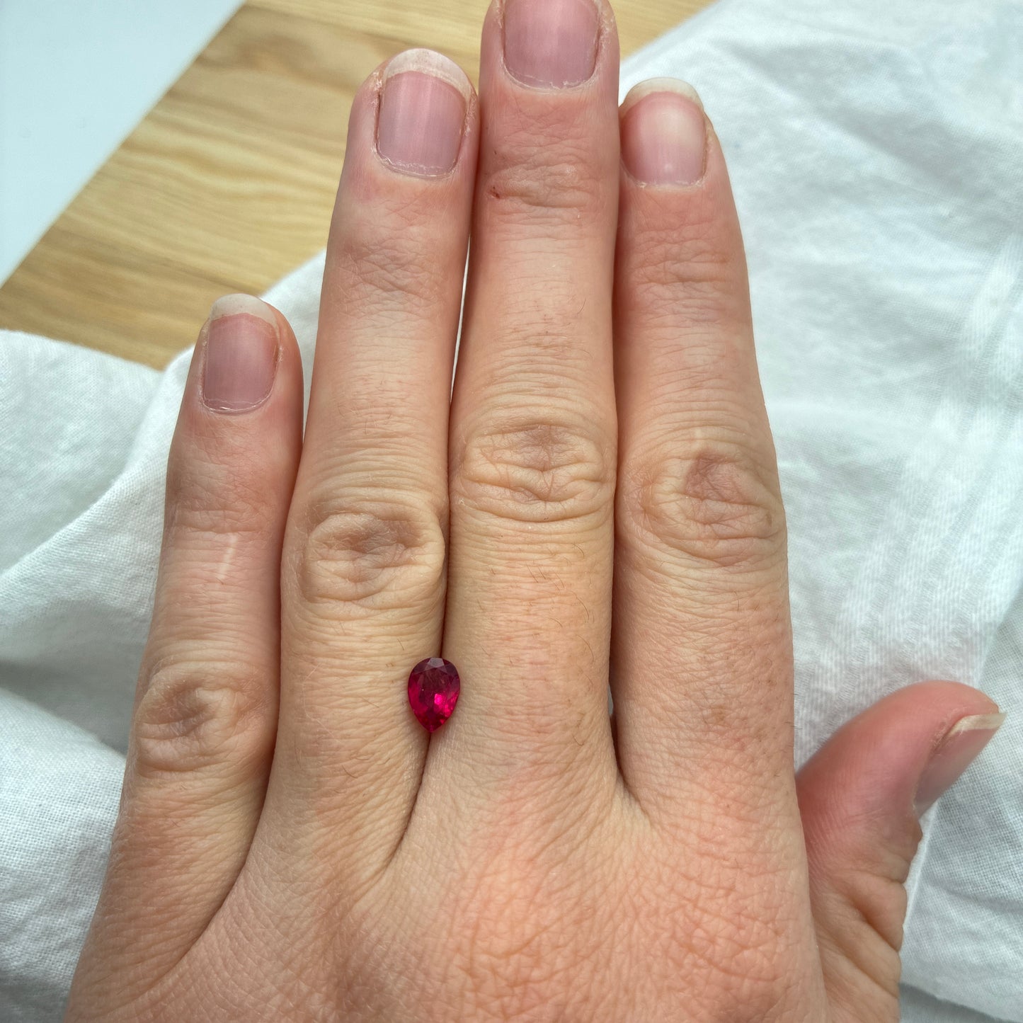 GIA 0.51 carat Red Beryl 6.9x4.95mm Pear Cut Natural Utah Bixbite