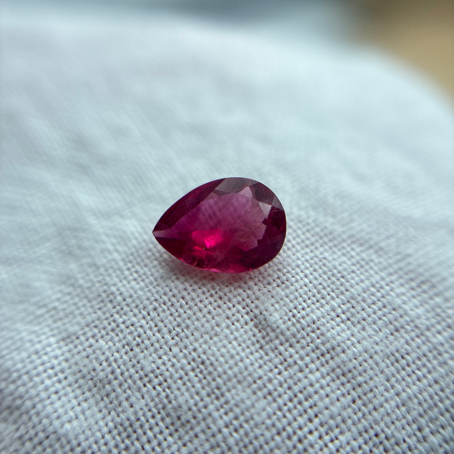 GIA 0.51 carat Red Beryl 6.9x4.95mm Pear Cut Natural Utah Bixbite