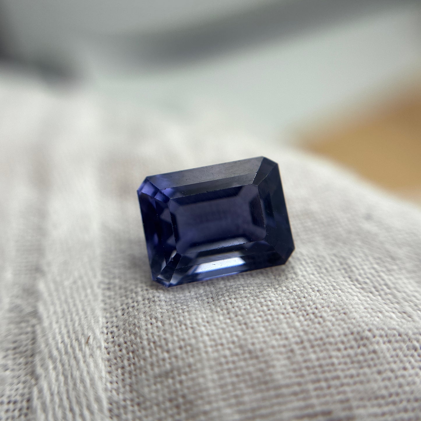 2.57ct Emerald Cut Violet Blue Iolite
