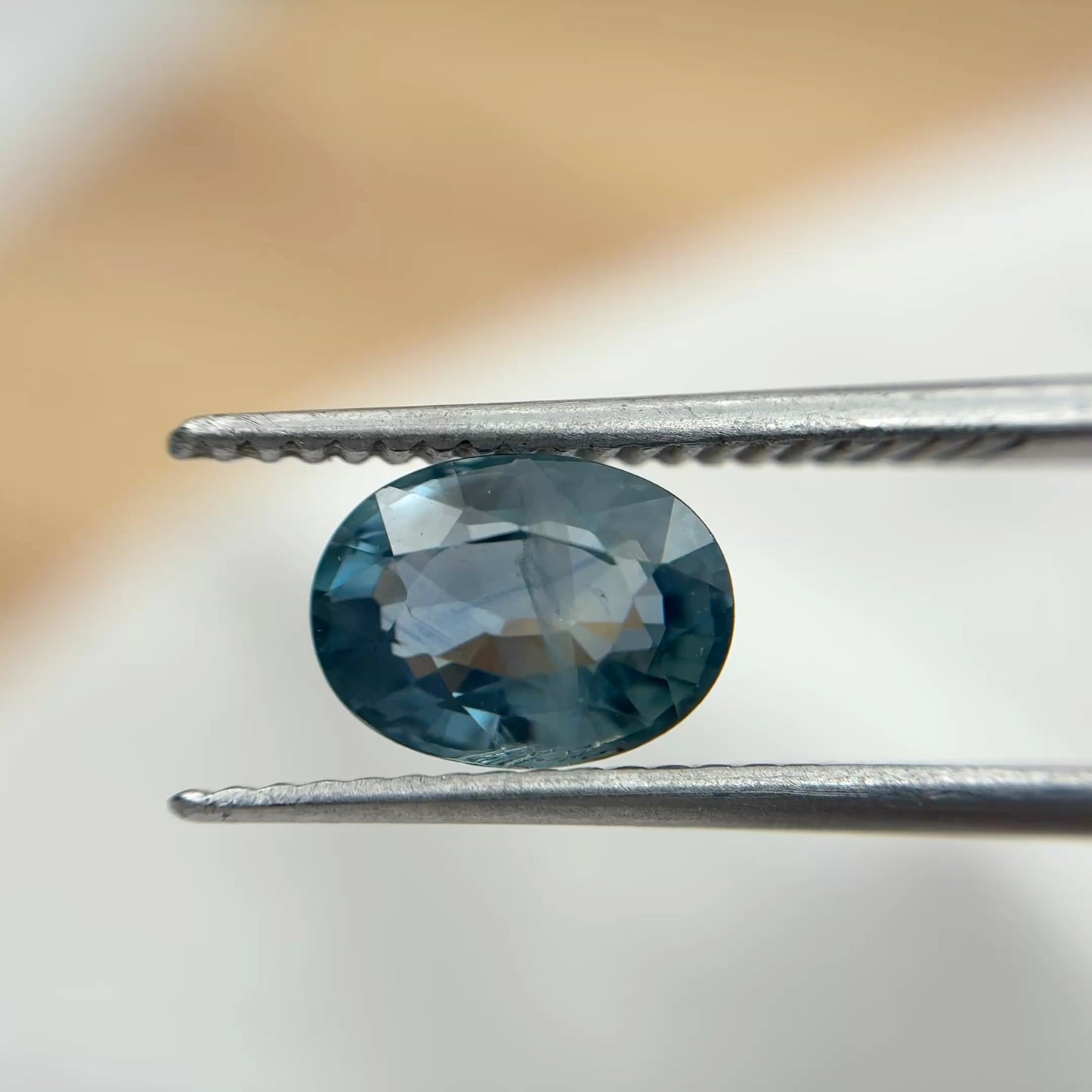 1.77 Oval Cut Steel Blue Sapphire, 8x6mm Loose Gemstone